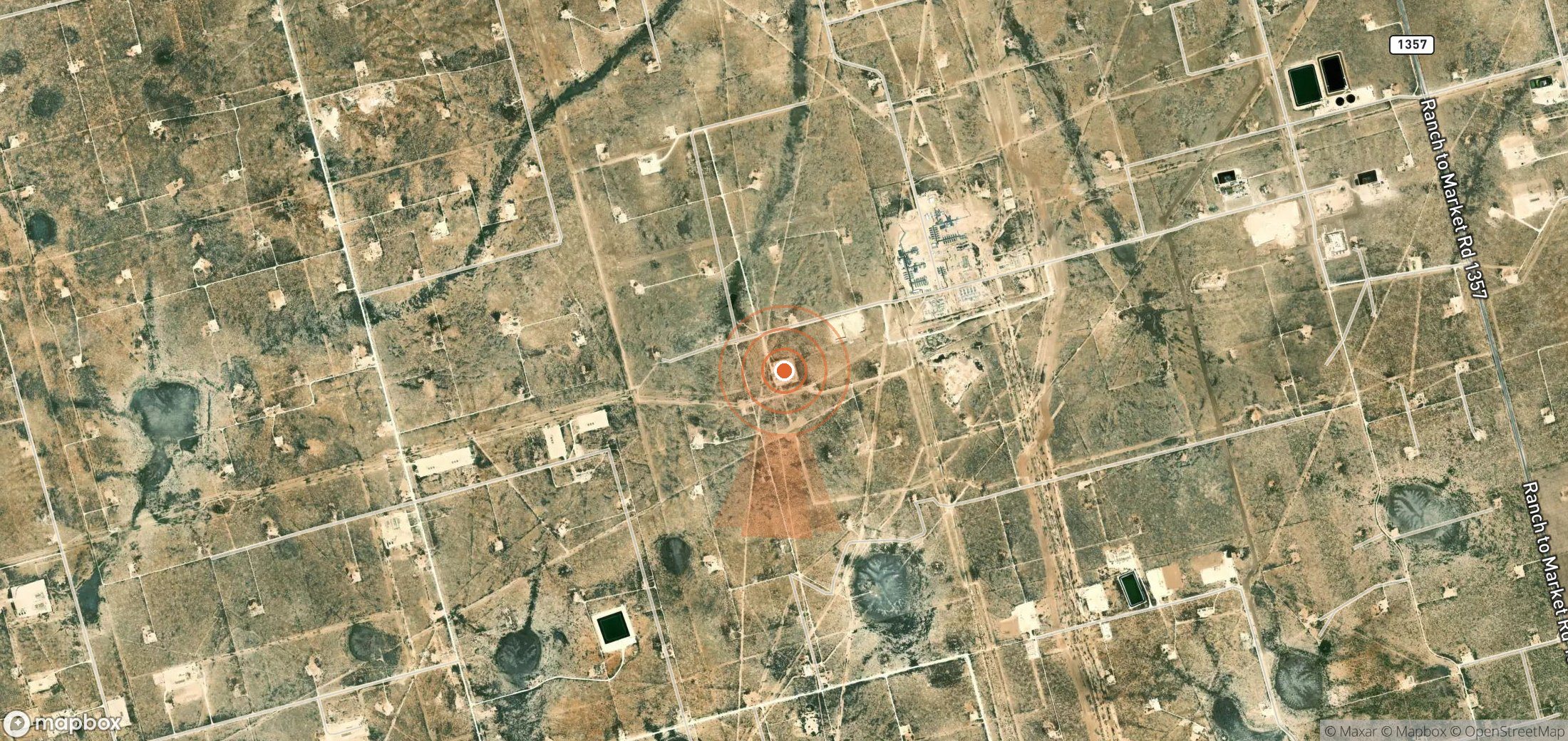 Mapa satelital de plumas de metano en Estados Unidos