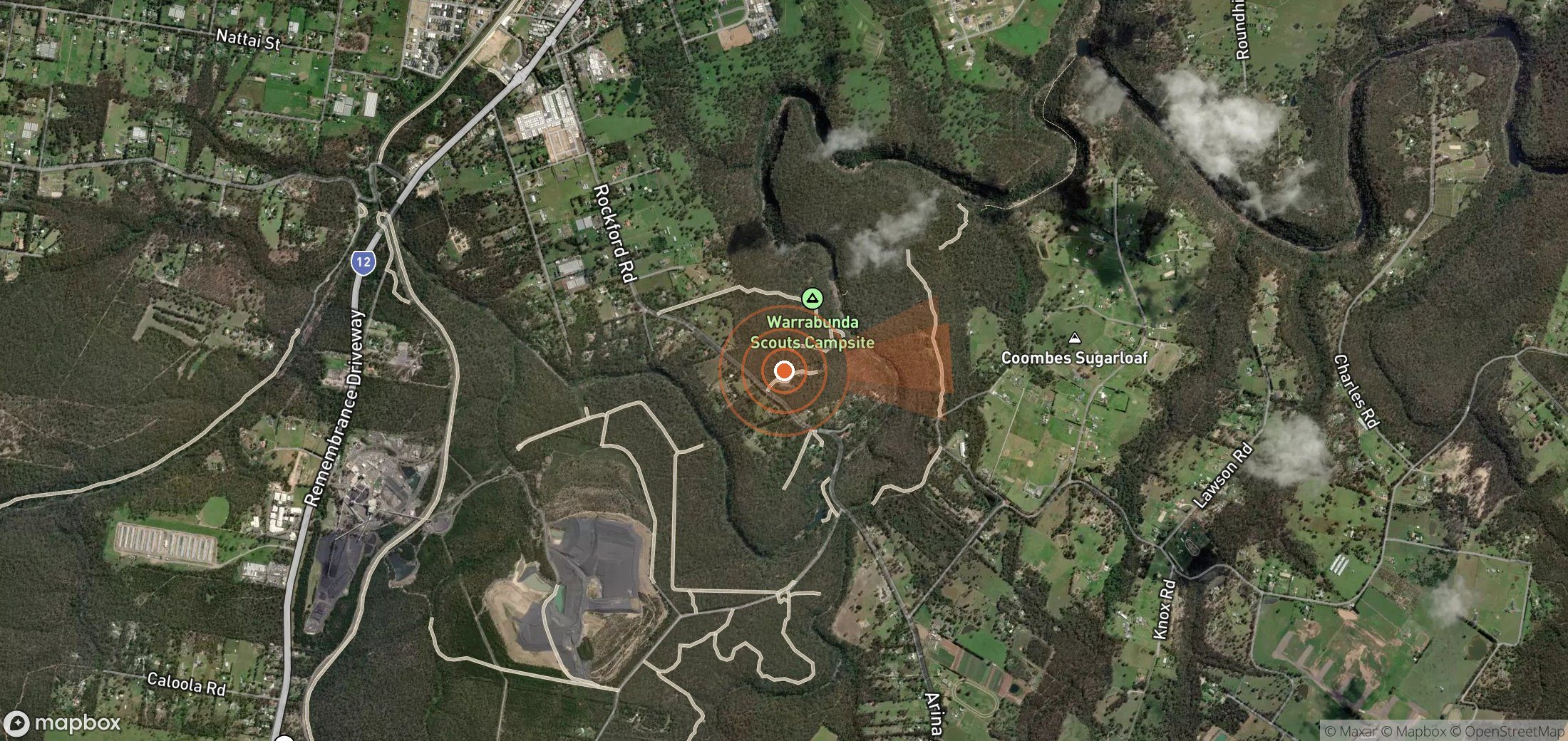Satellite map of methane plume locations in Australia