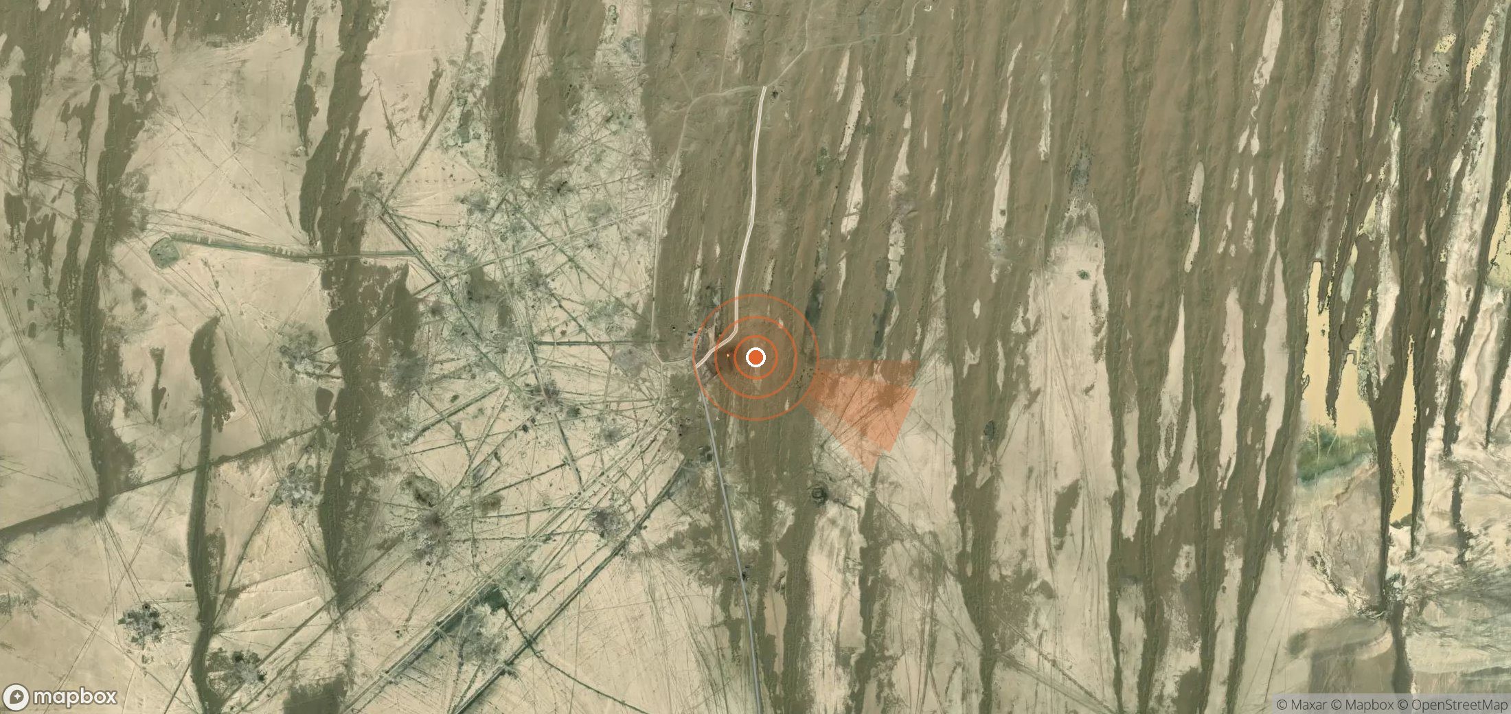 Mapa satelital de plumas de metano en Turkmenistán