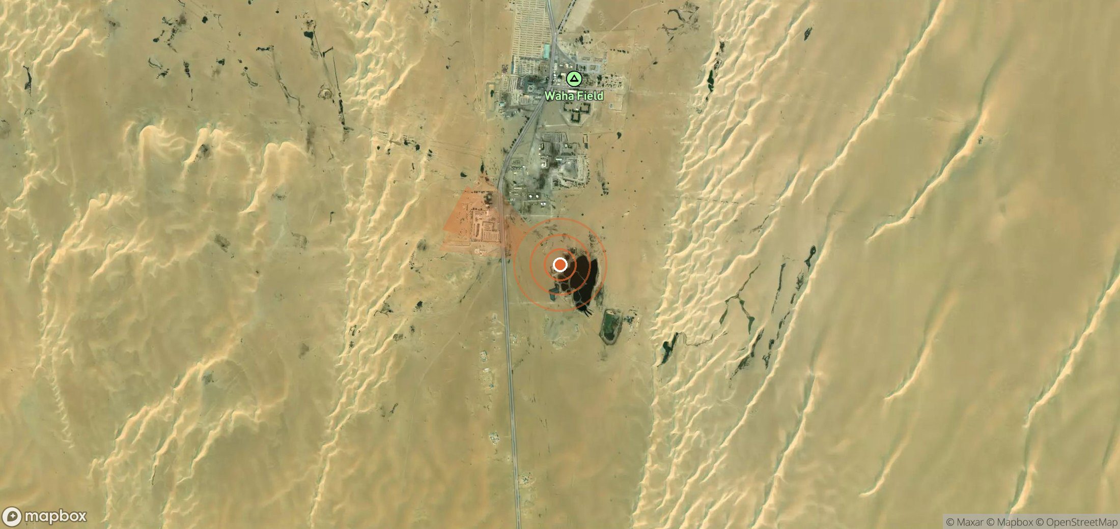Mapa satelital de plumas de metano en Libia