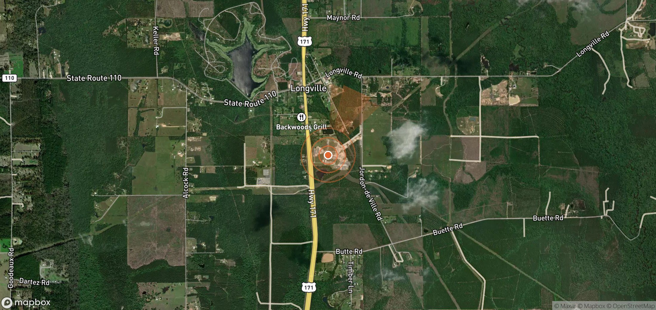 Satellite map of methane plume locations in United States