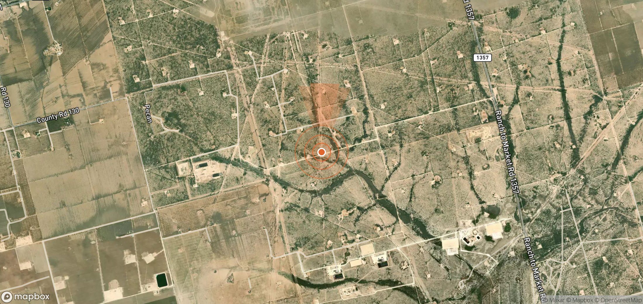 Satellite map of methane plume locations in United States