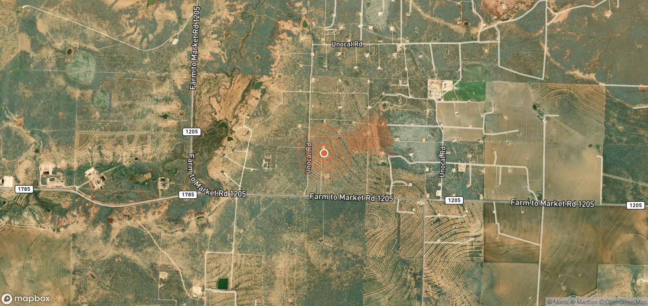 Satellite map of methane plume locations in United States