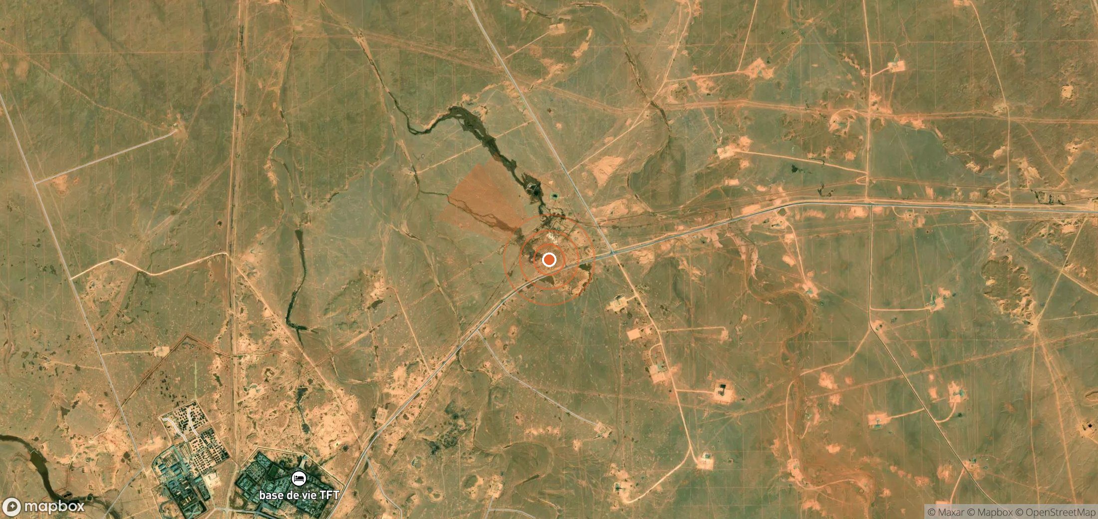 Mapa satelital de plumas de metano en Argelia