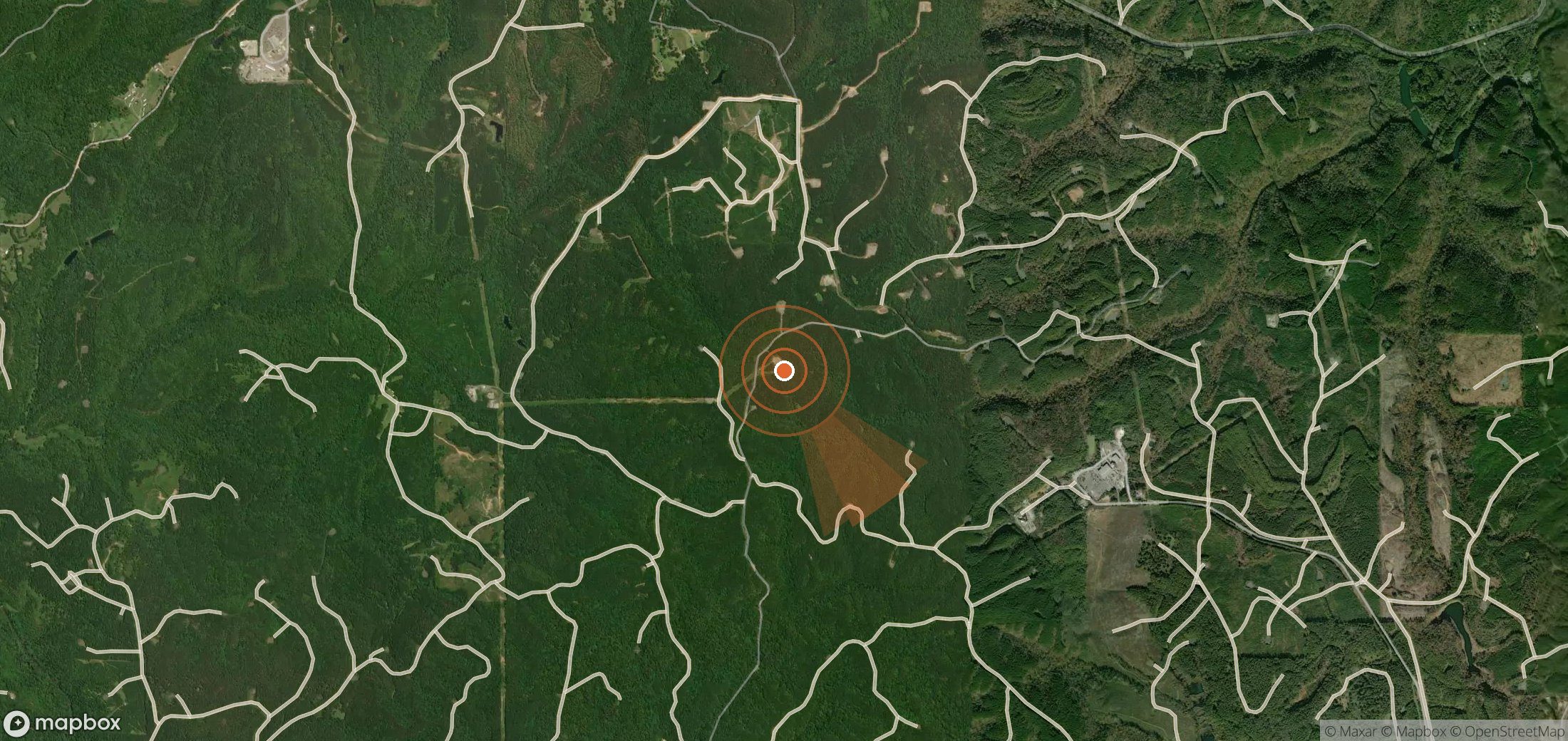 Satellite map of methane plume locations in United States