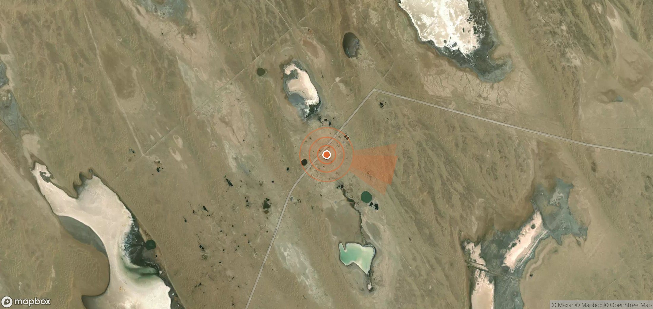 Mapa satelital de plumas de metano en Turkmenistán