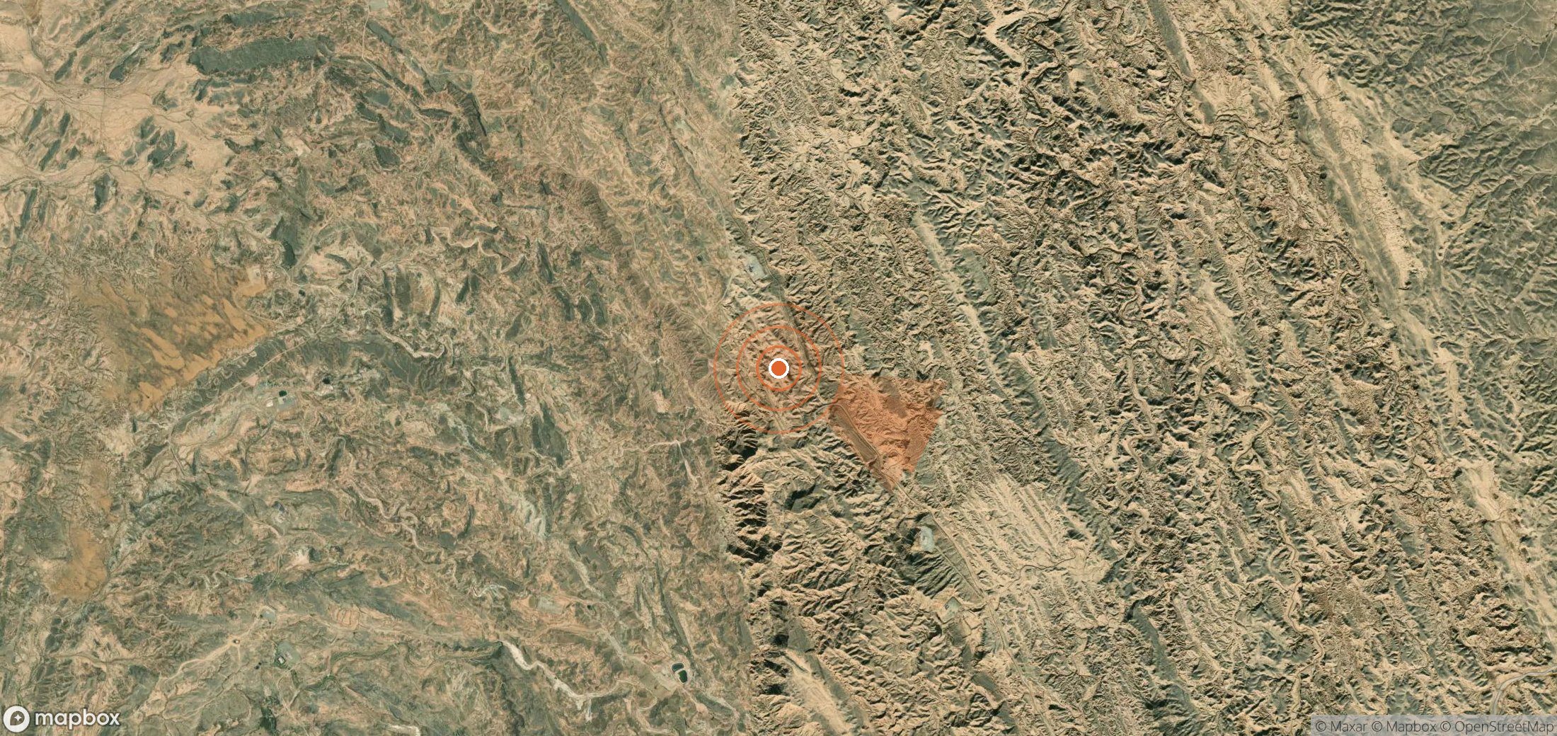 Satellite map of methane plume locations in Iran
