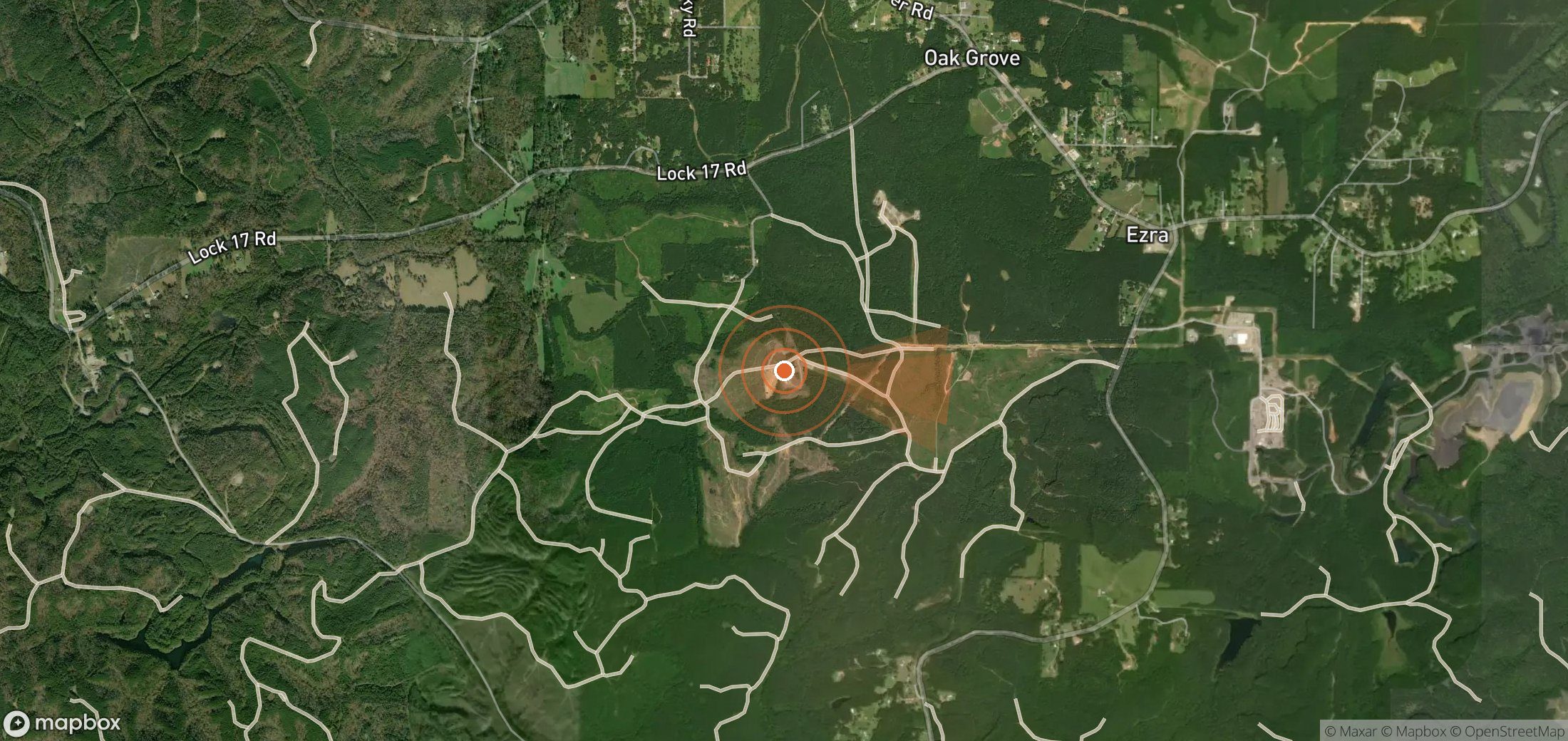 Satellite map of methane plume locations in United States
