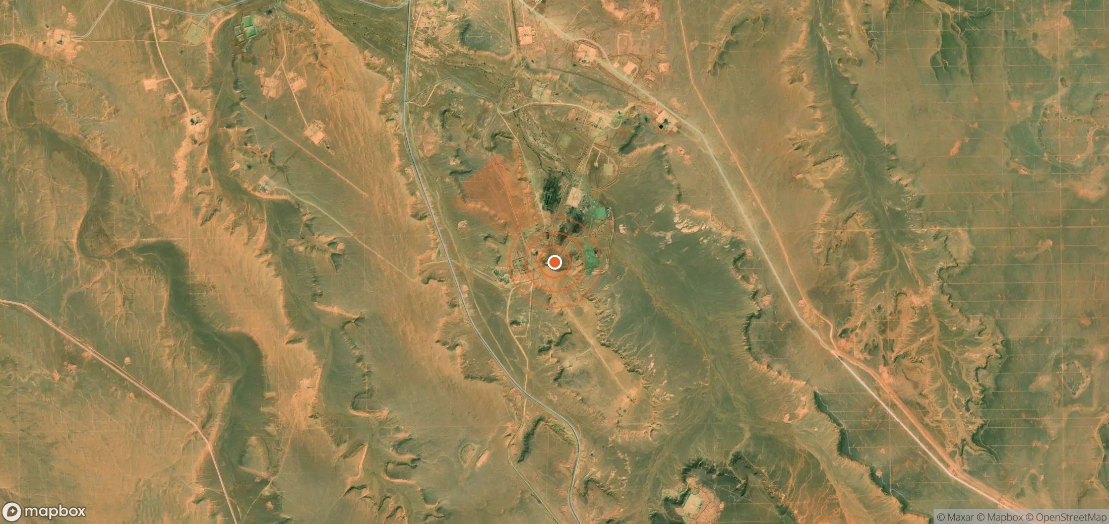 Satellite map of methane plume locations in Algeria
