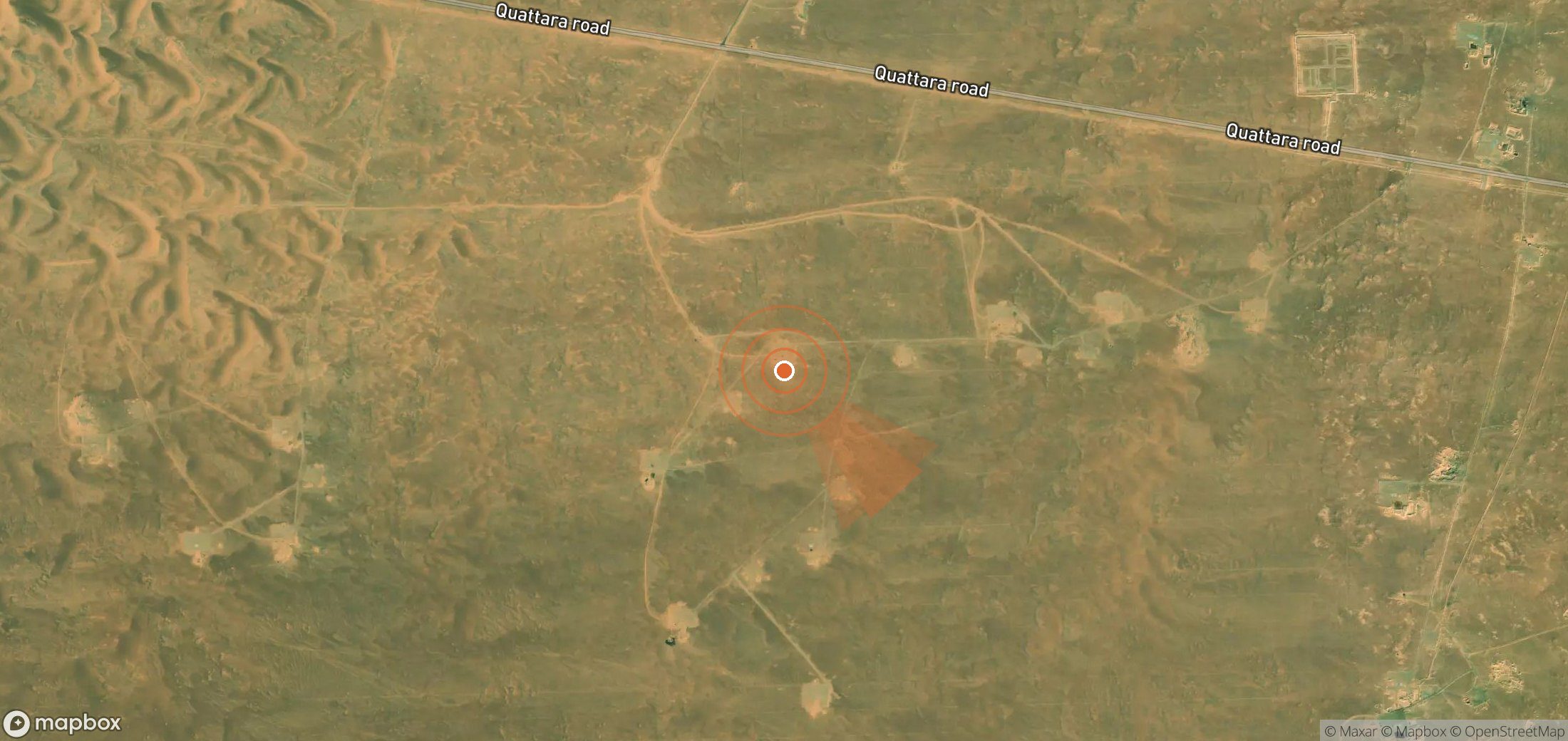 Mapa satelital de plumas de metano en Egipto