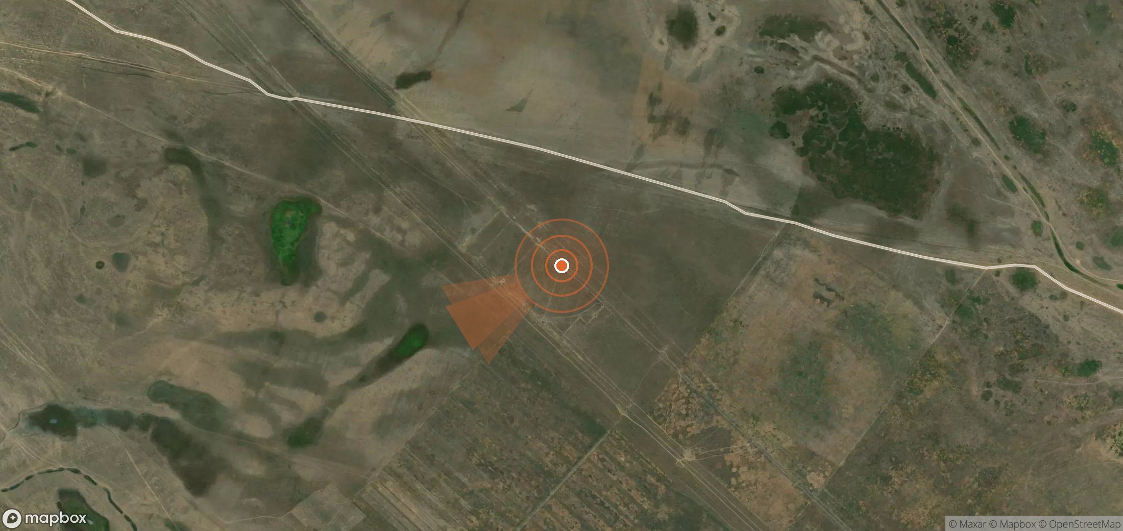 Mapa satelital de plumas de metano en Kazajistán