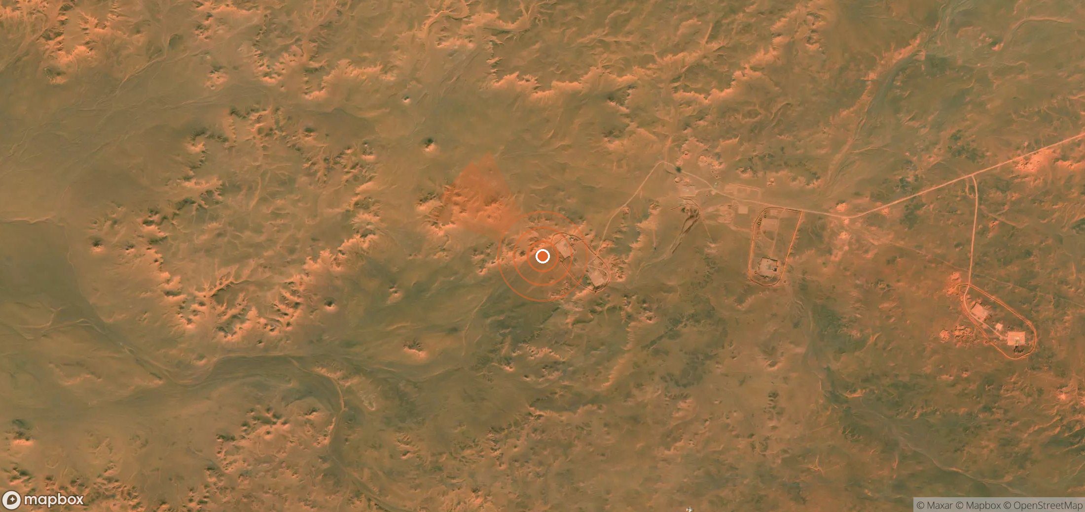 Mapa satelital de plumas de metano en Argelia