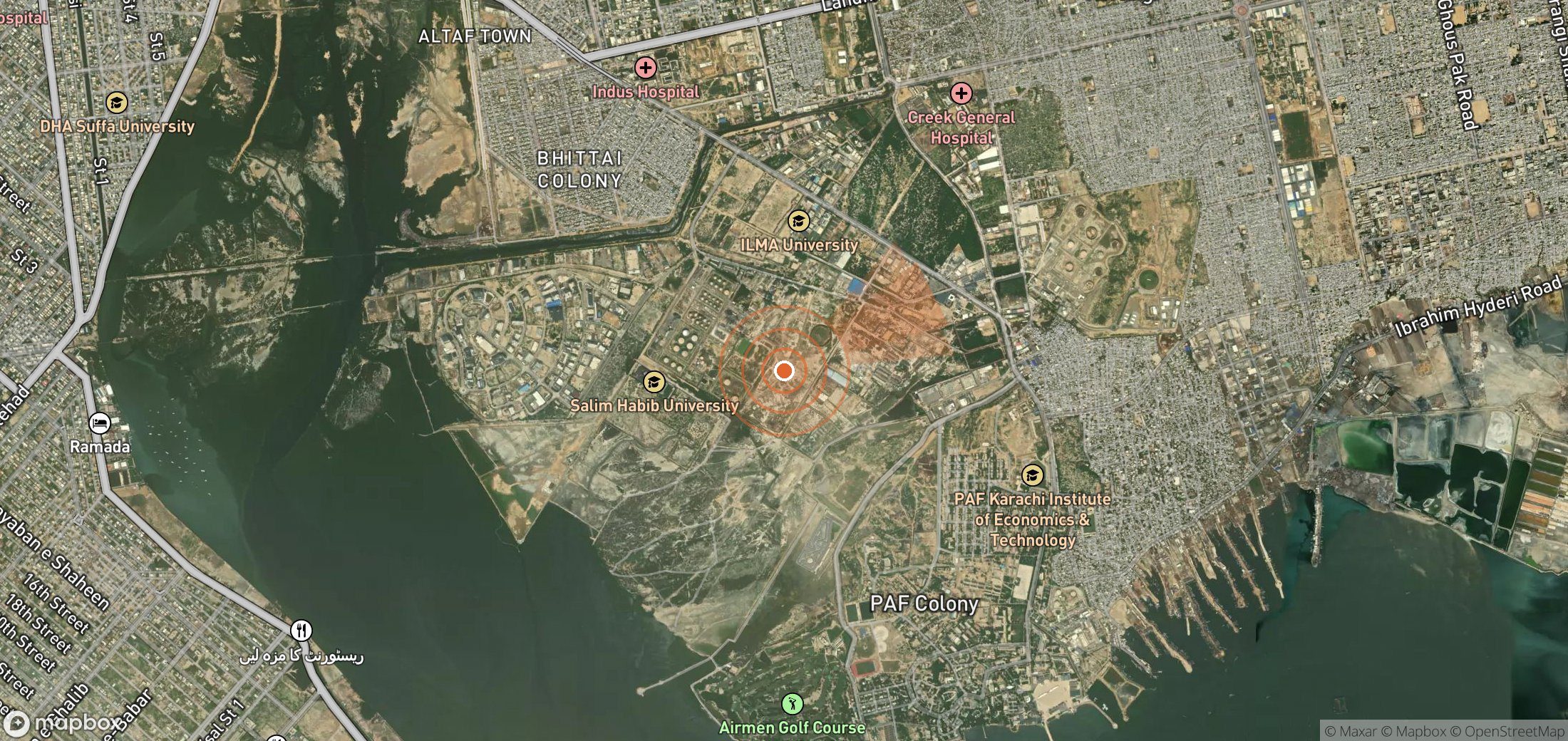 Satellite map of methane plume locations in Pakistan