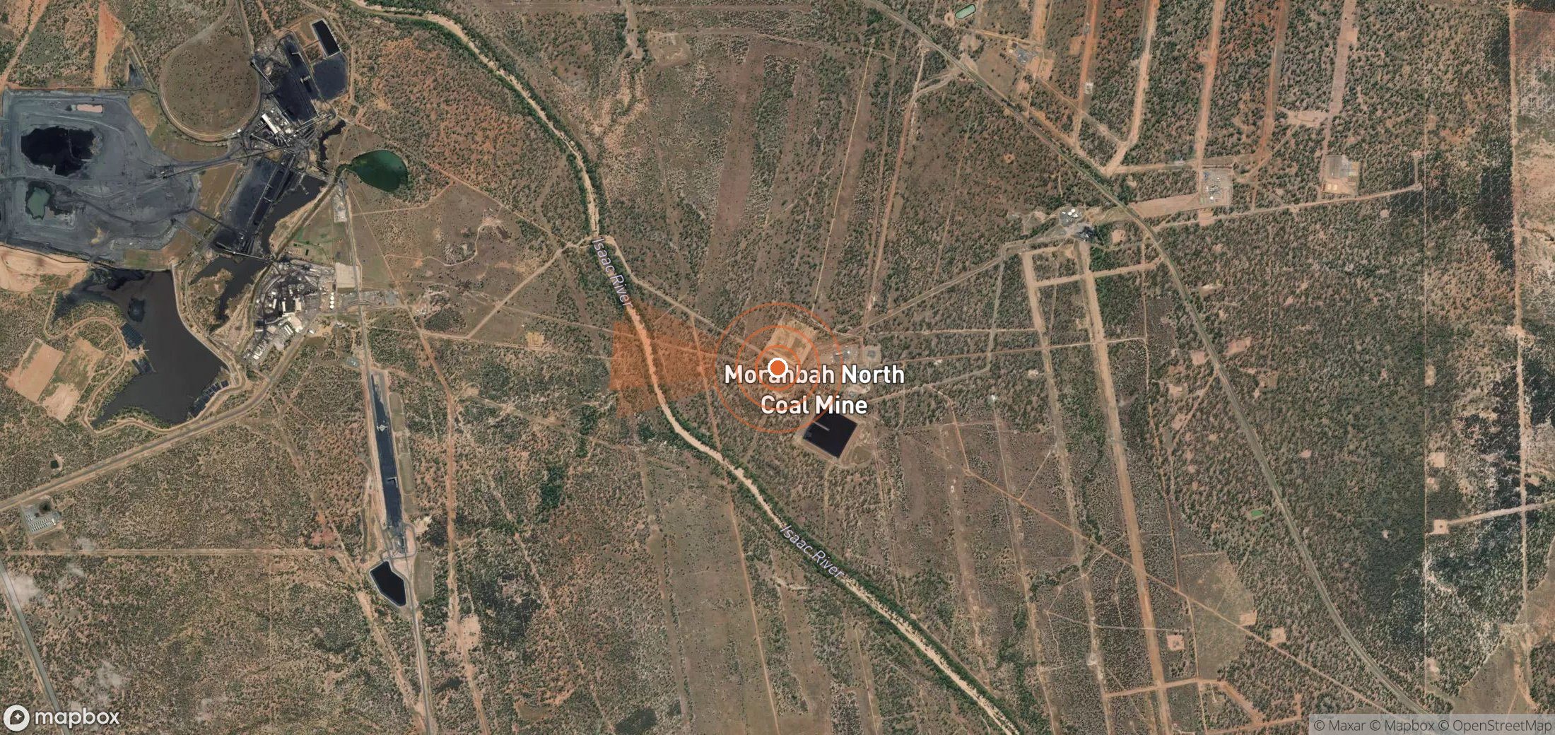 Satellite map of methane plume locations in Australia