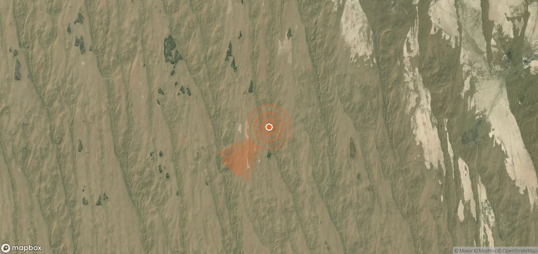 Satellite map of methane plume locations in Turkmenistan