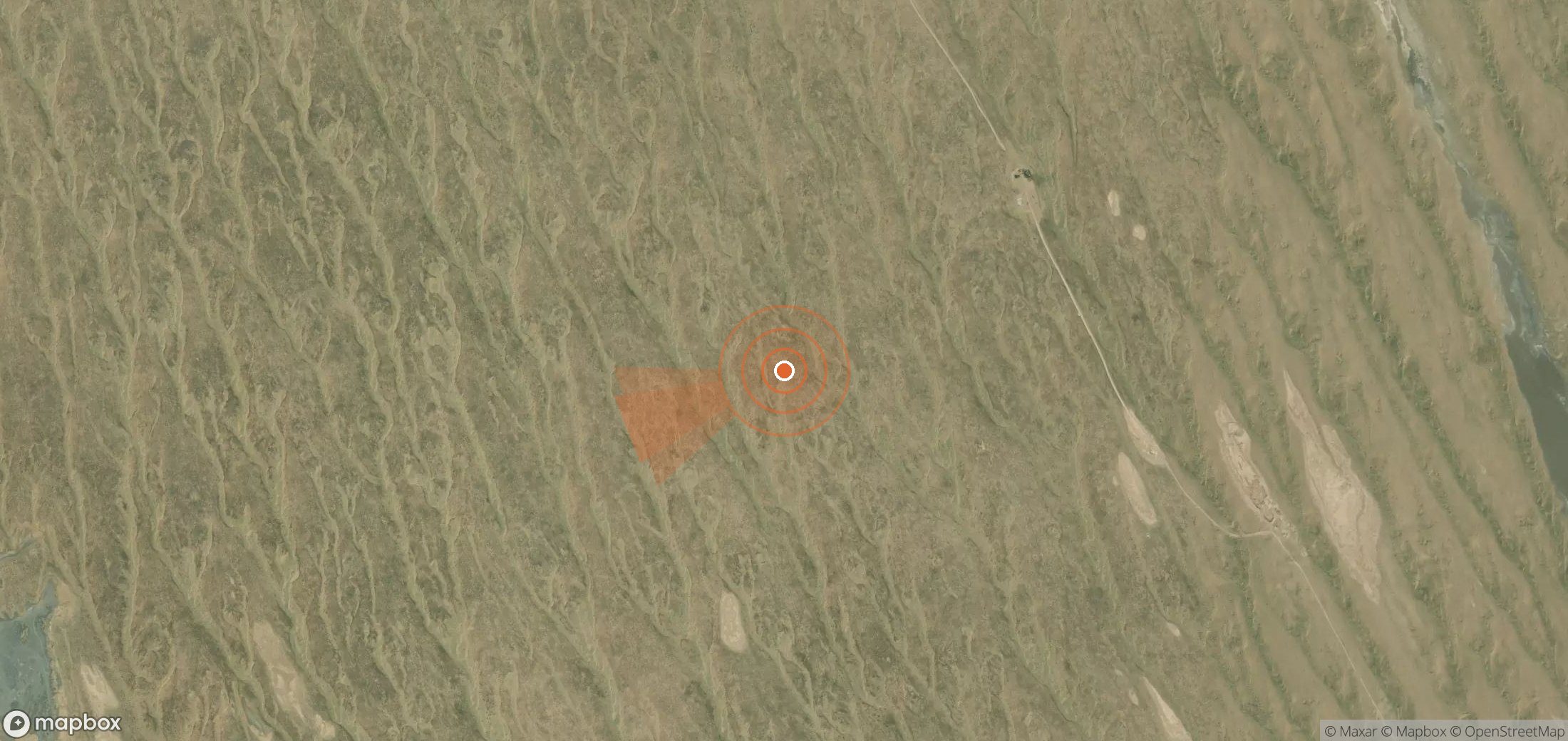 Mapa satelital de plumas de metano en Turkmenistán