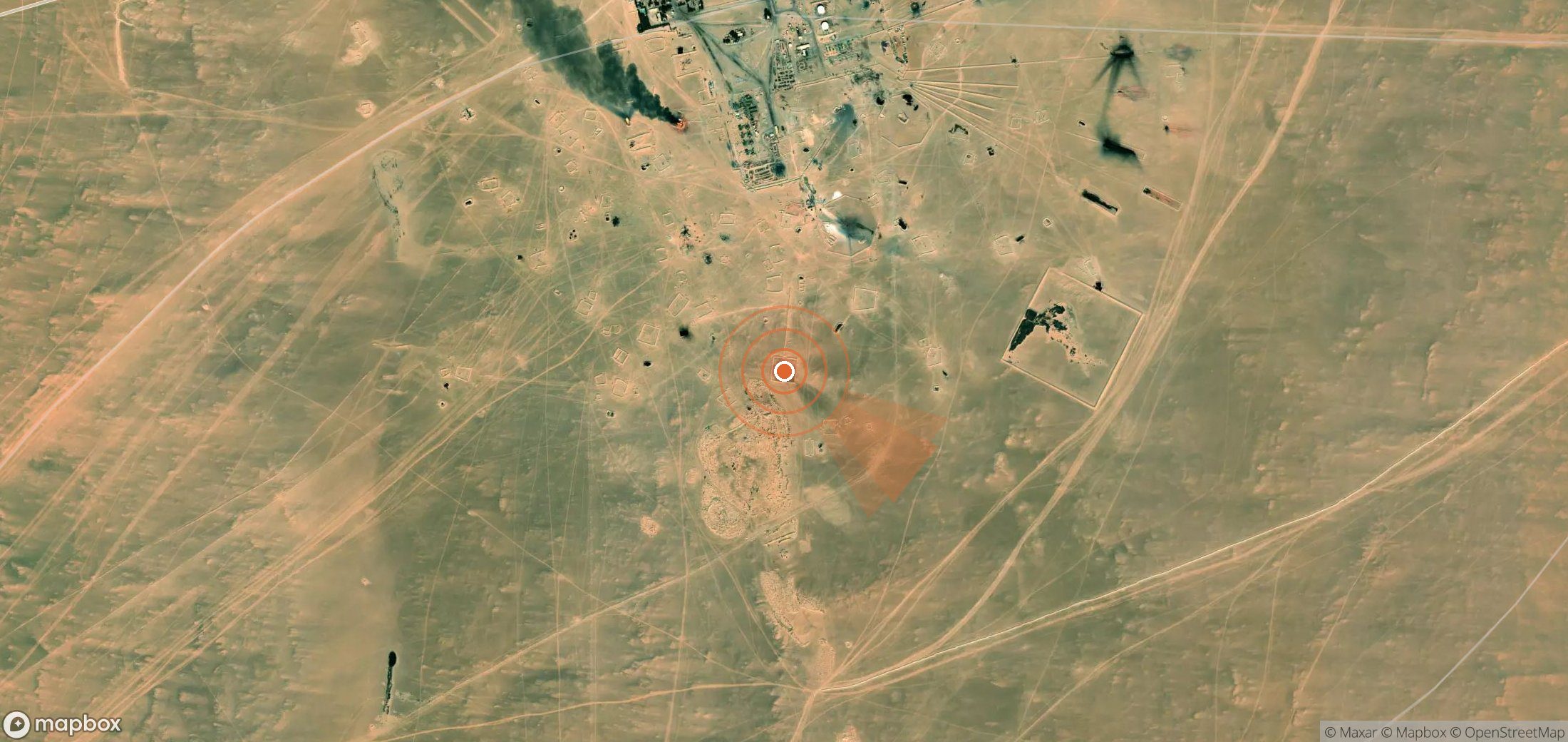 Satellite map of methane plume locations in Libya