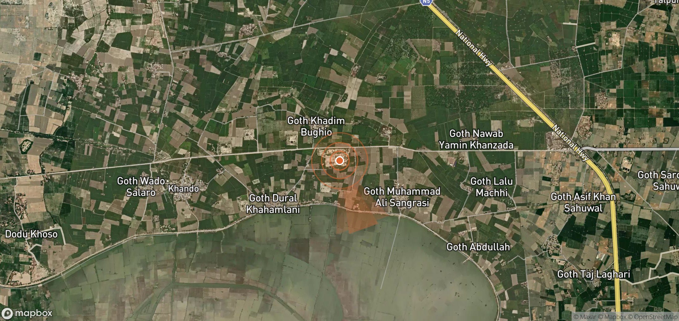 Satellite map of methane plume locations in Pakistan