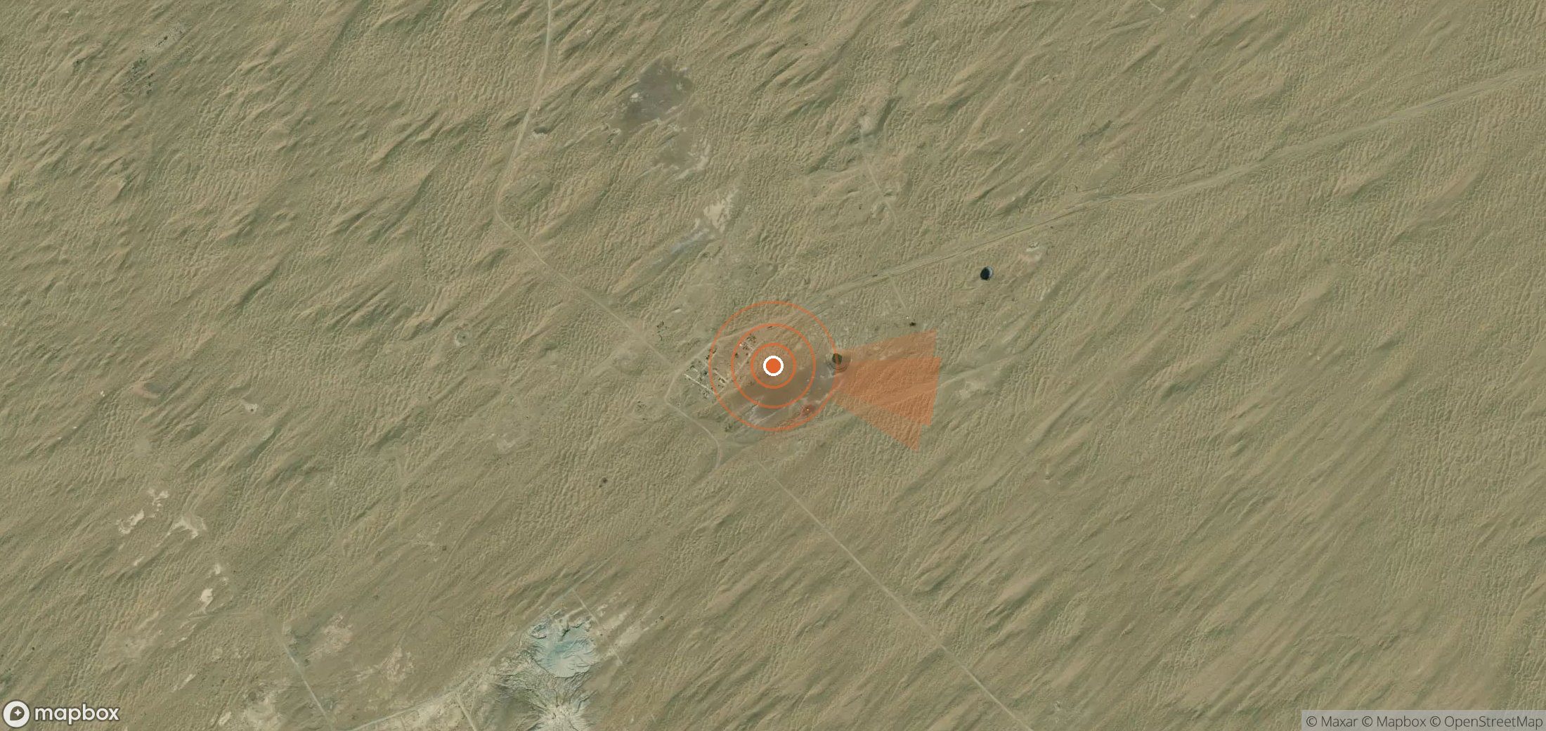Mapa satelital de plumas de metano en Turkmenistán
