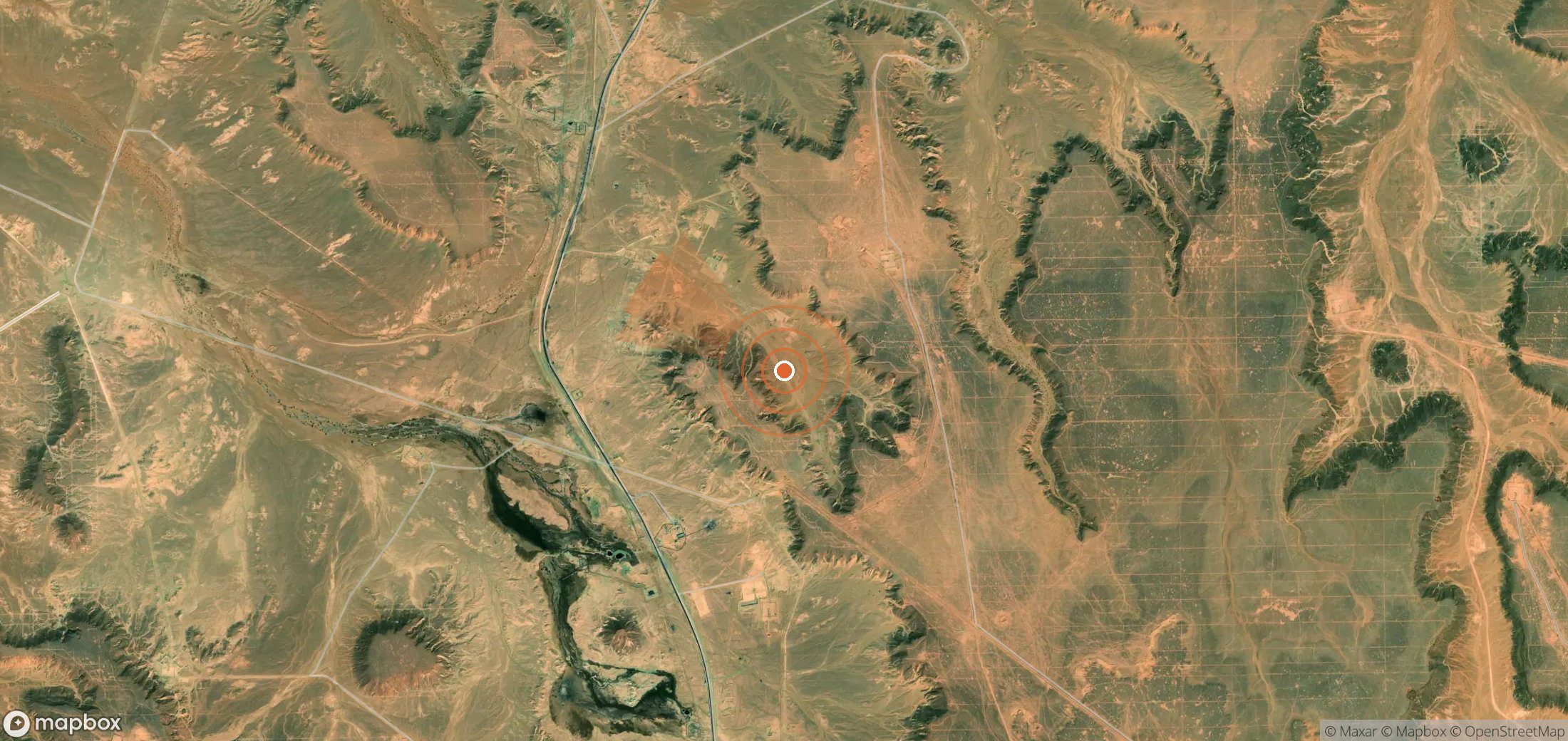Satellite map of methane plume locations in Algeria