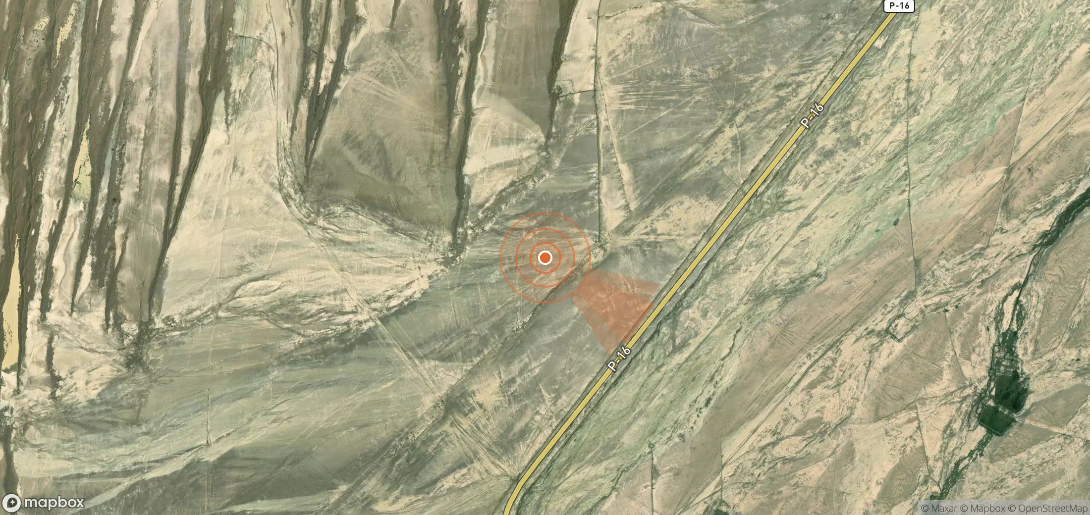 Mapa satelital de plumas de metano en Turkmenistán