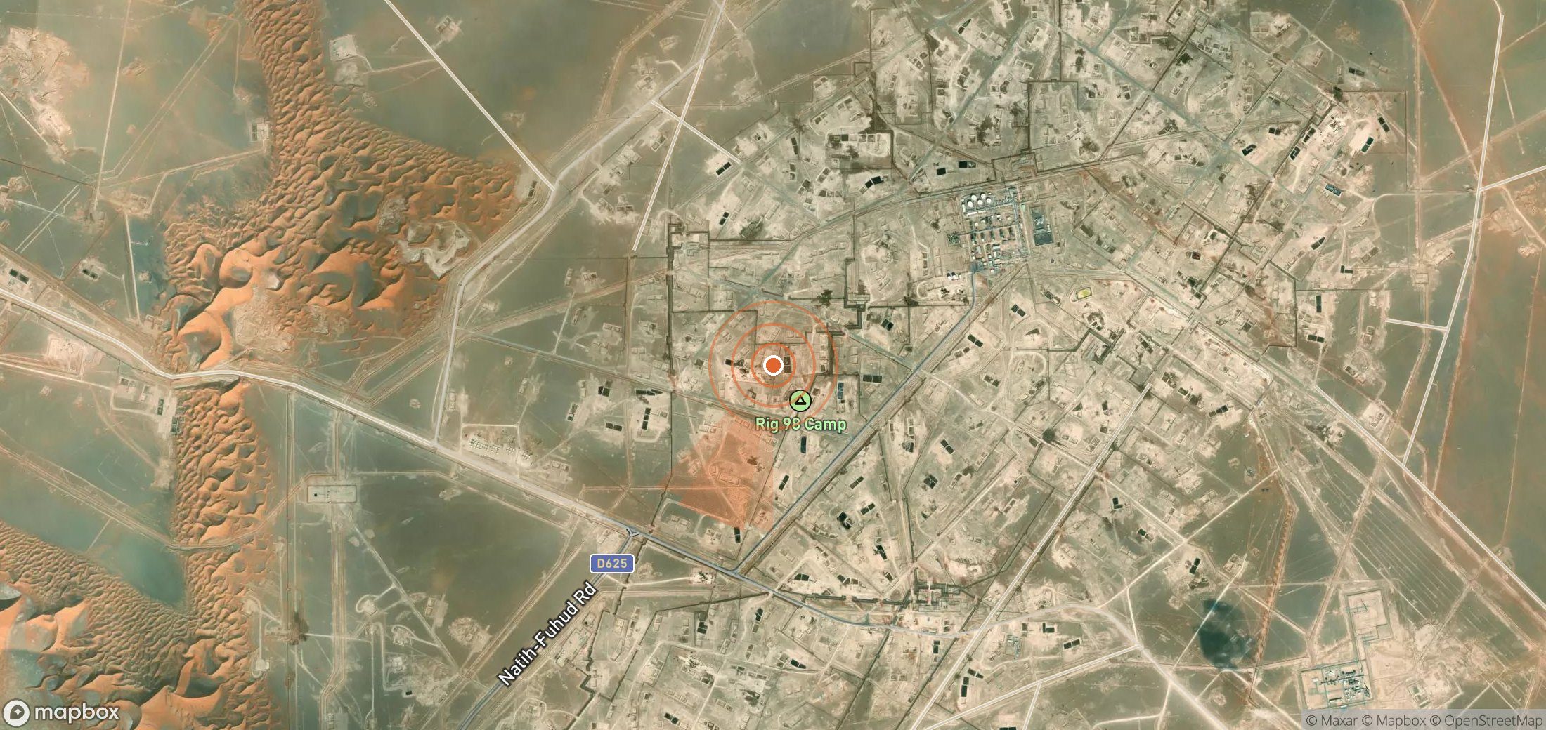 Satellite map of methane plume locations in Oman
