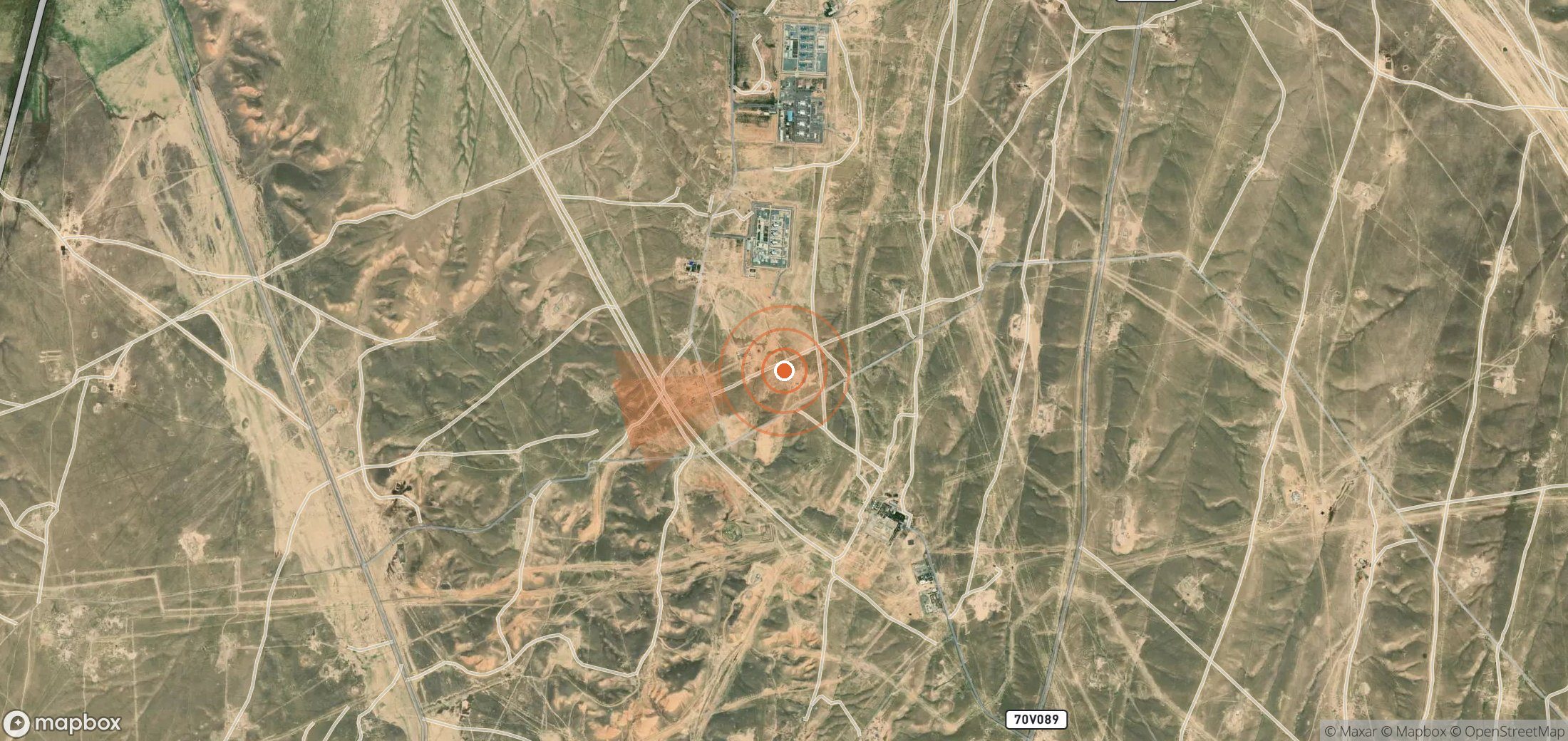 Mapa satelital de plumas de metano en Uzbekistán