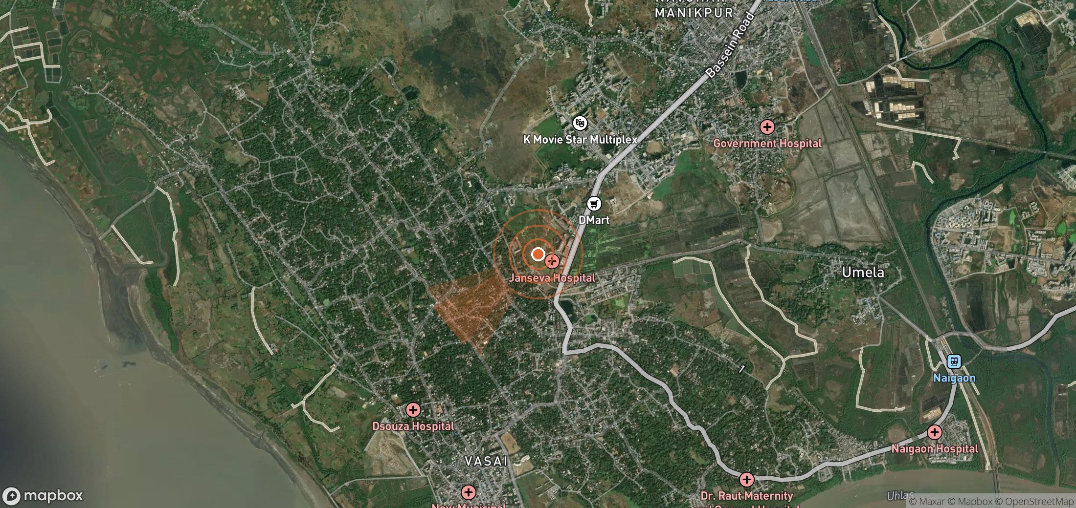 Satellite map of methane plume locations in India
