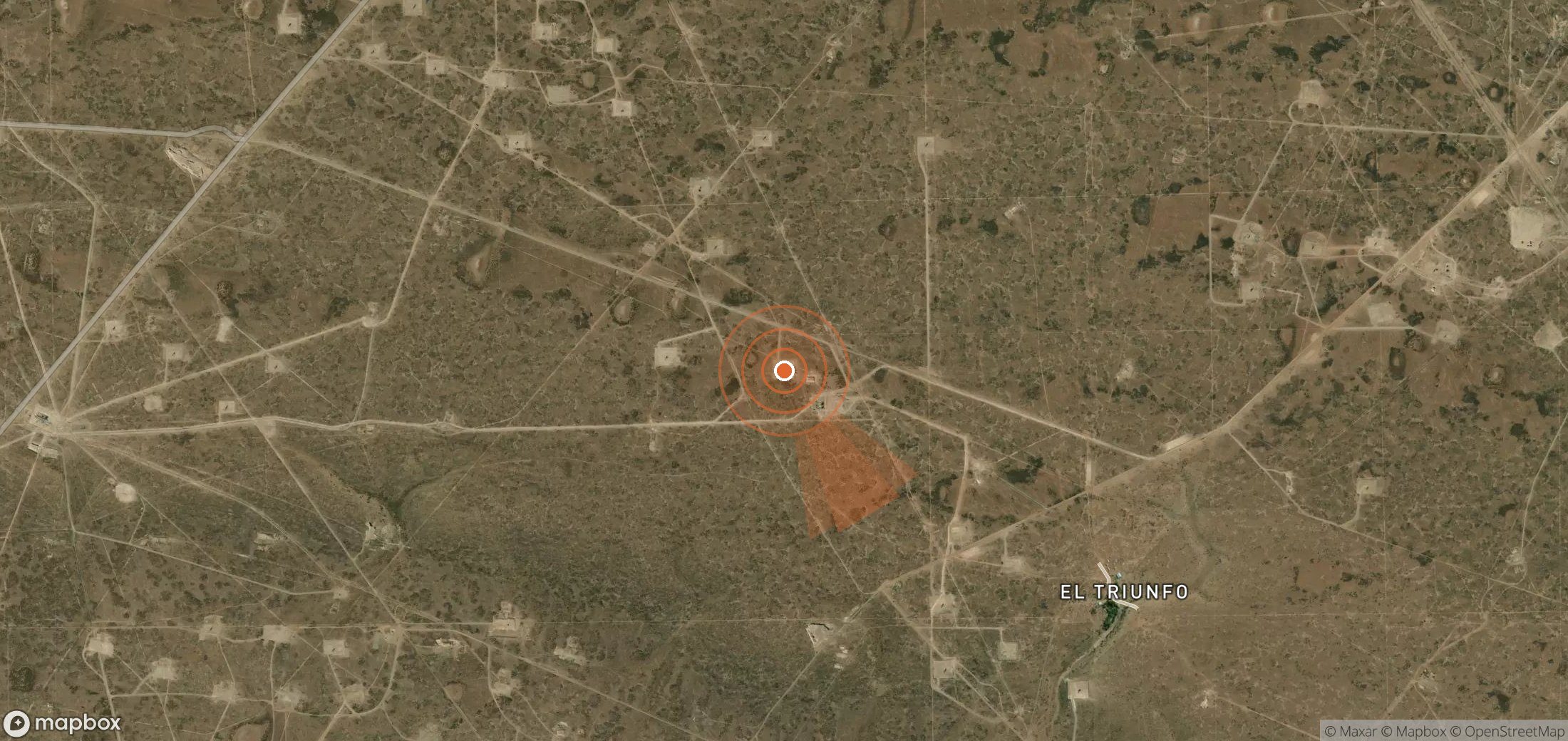 Satellite map of methane plume locations in Argentina
