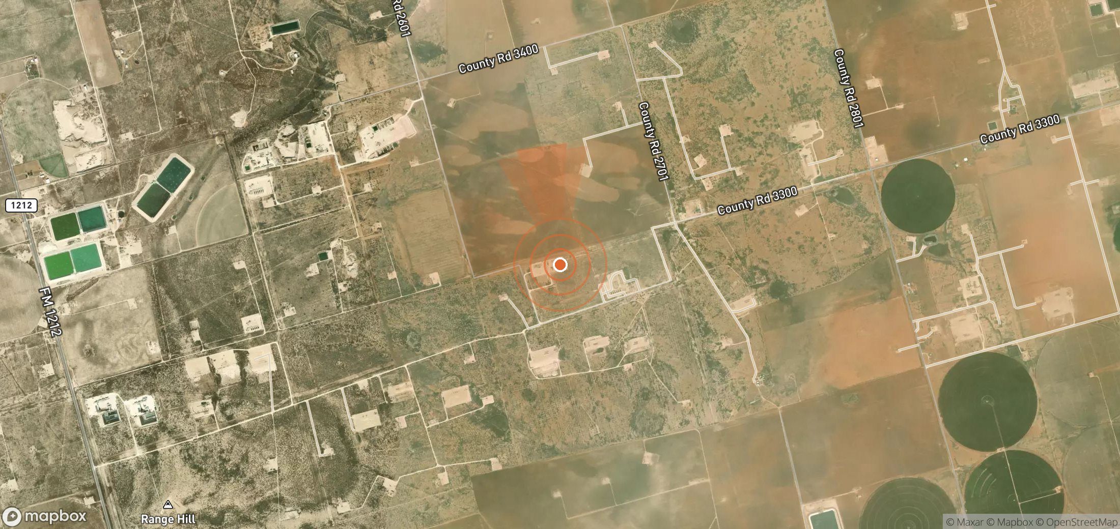 Mapa satelital de plumas de metano en Estados Unidos