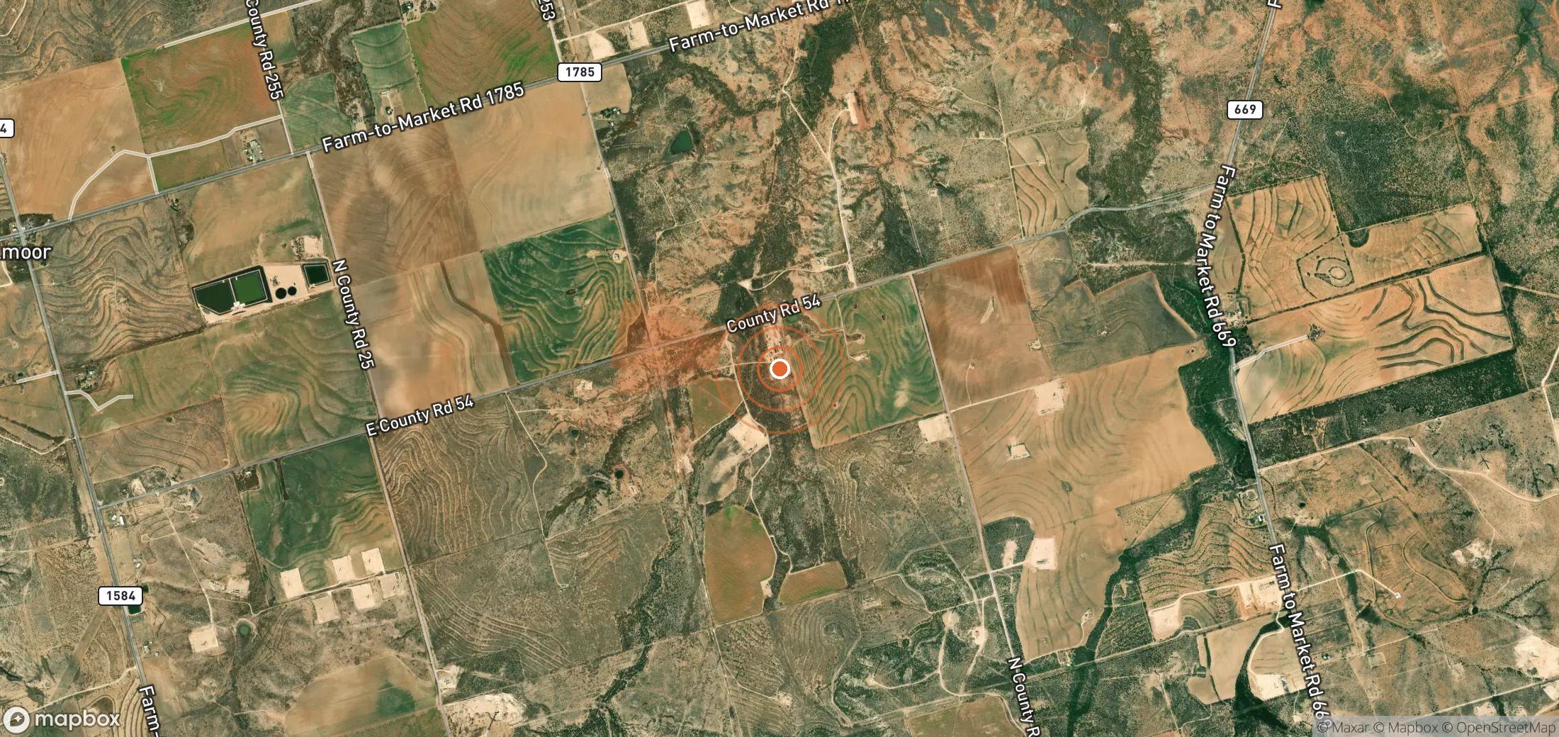 Mapa satelital de plumas de metano en Estados Unidos
