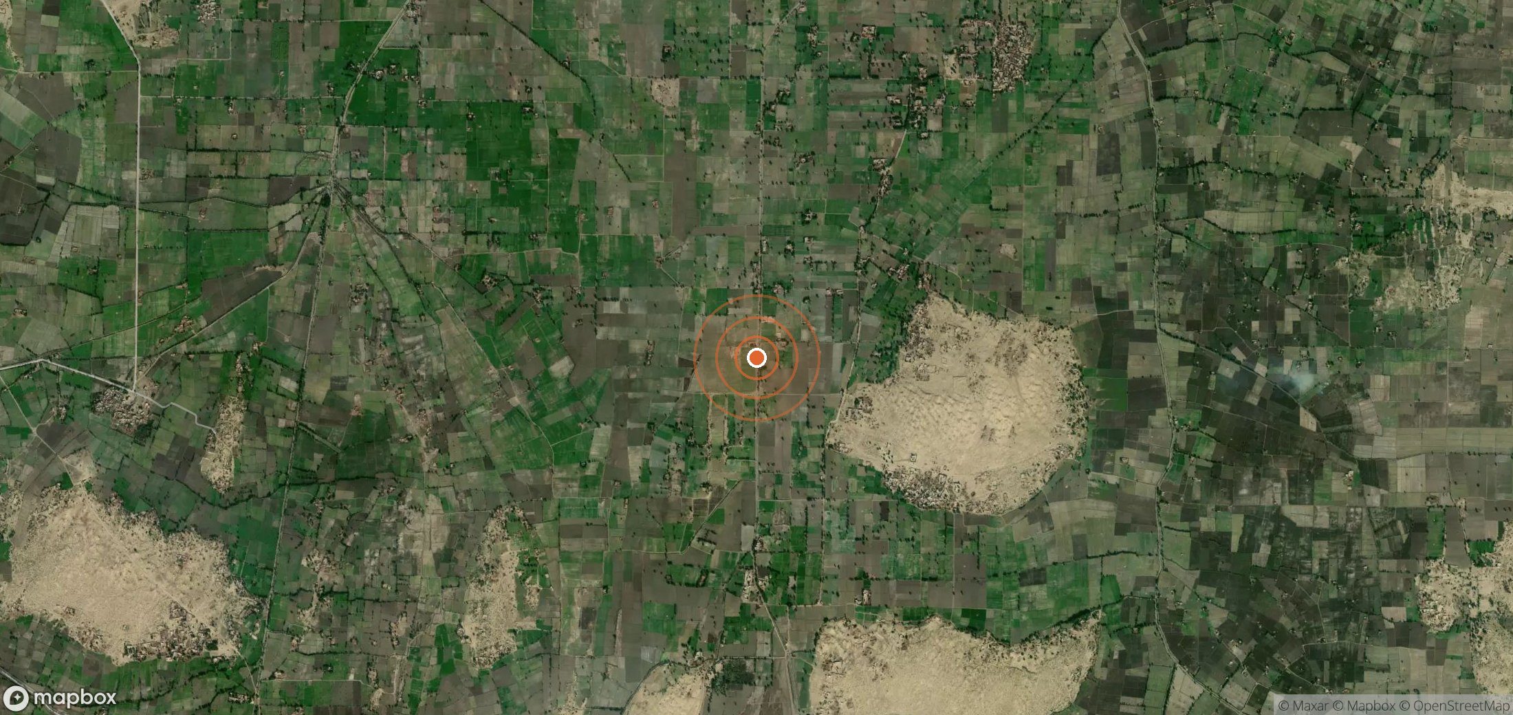 Satellite map of methane plume locations in Pakistan