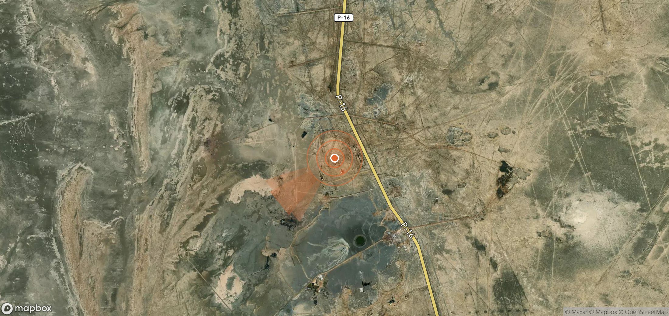 Mapa satelital de plumas de metano en Turkmenistán