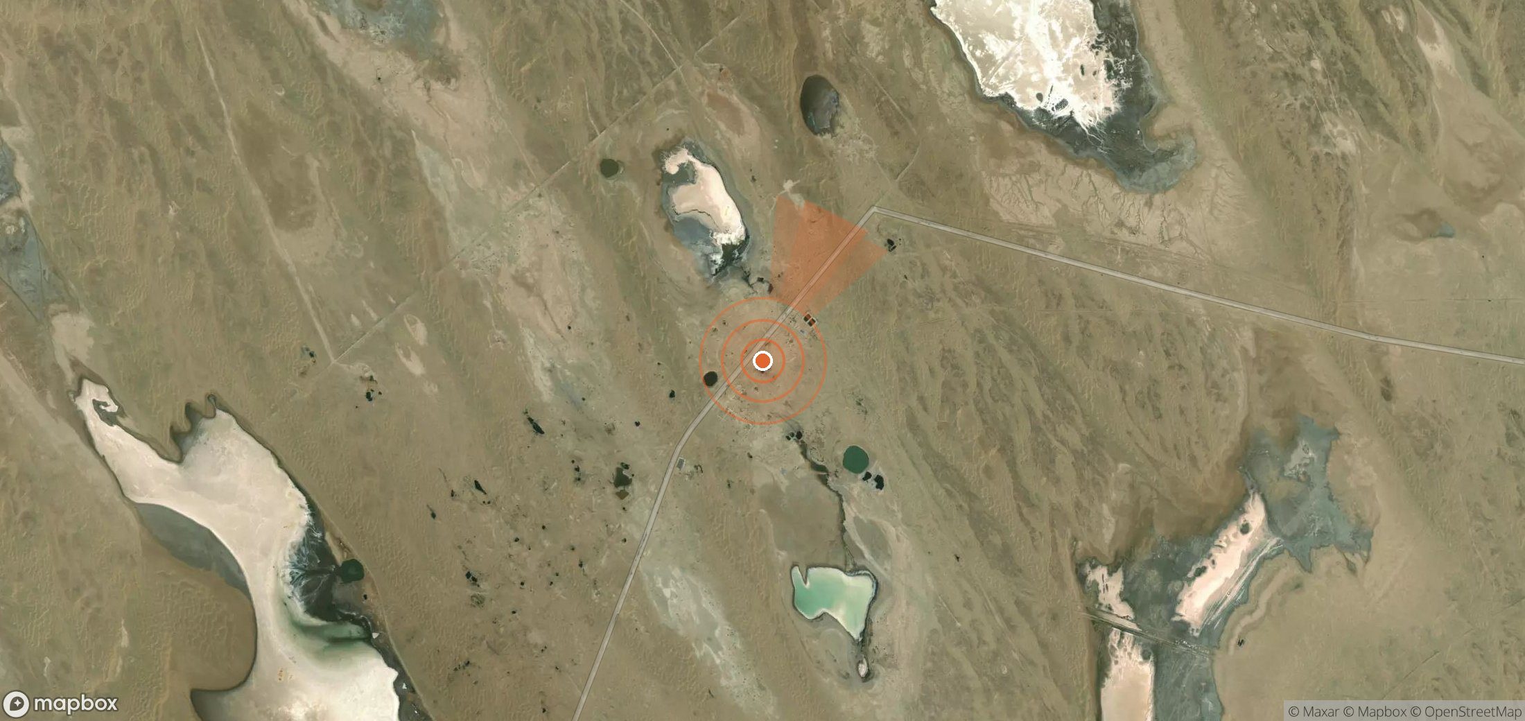 Mapa satelital de plumas de metano en Turkmenistán