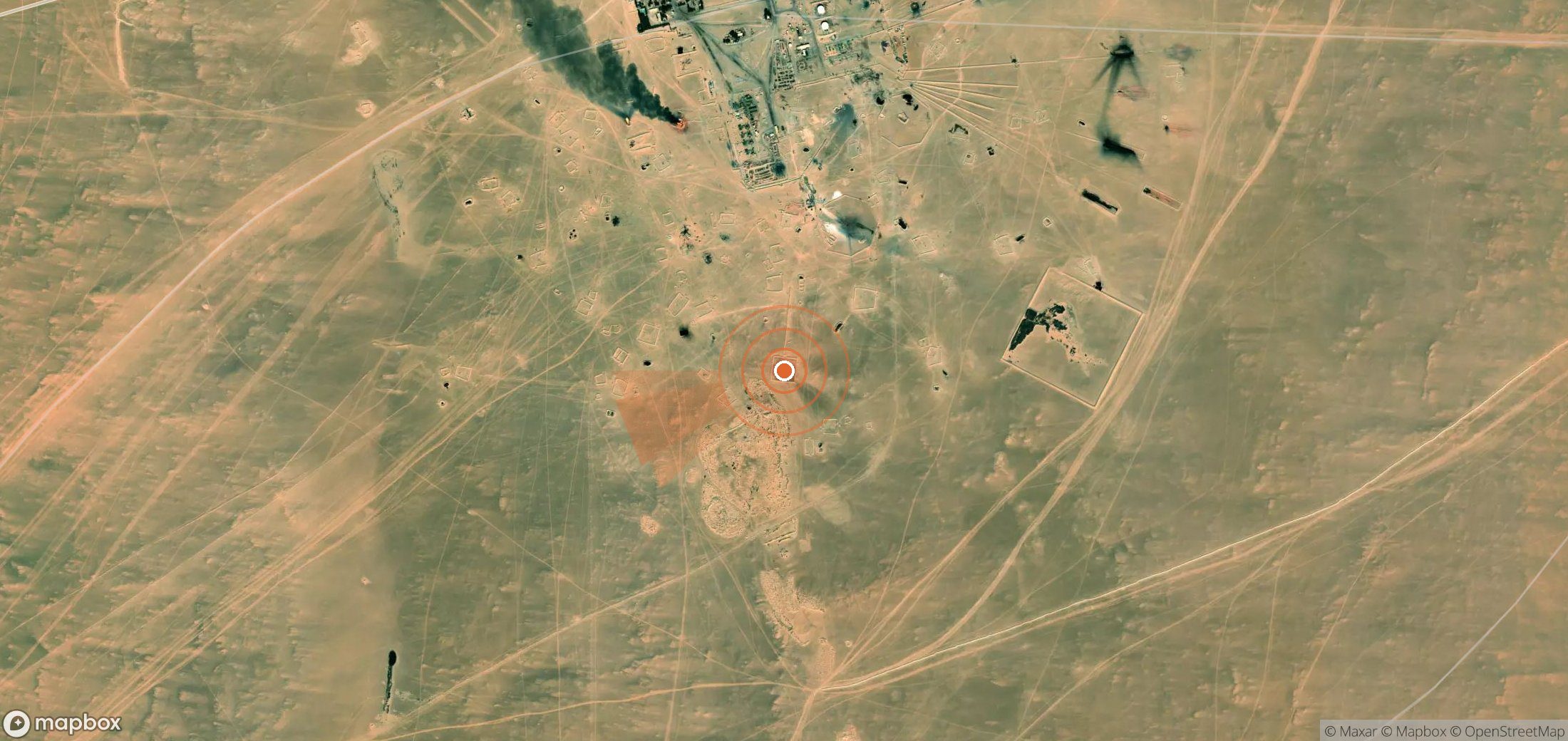 Satellite map of methane plume locations in Libya
