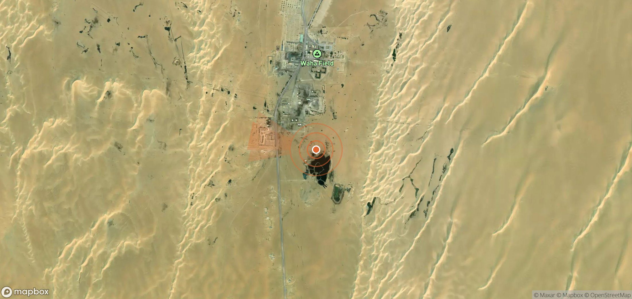 Mapa satelital de plumas de metano en Libia
