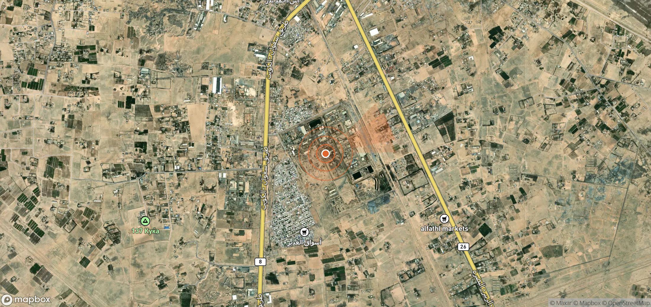 Mapa satelital de plumas de metano en Irak