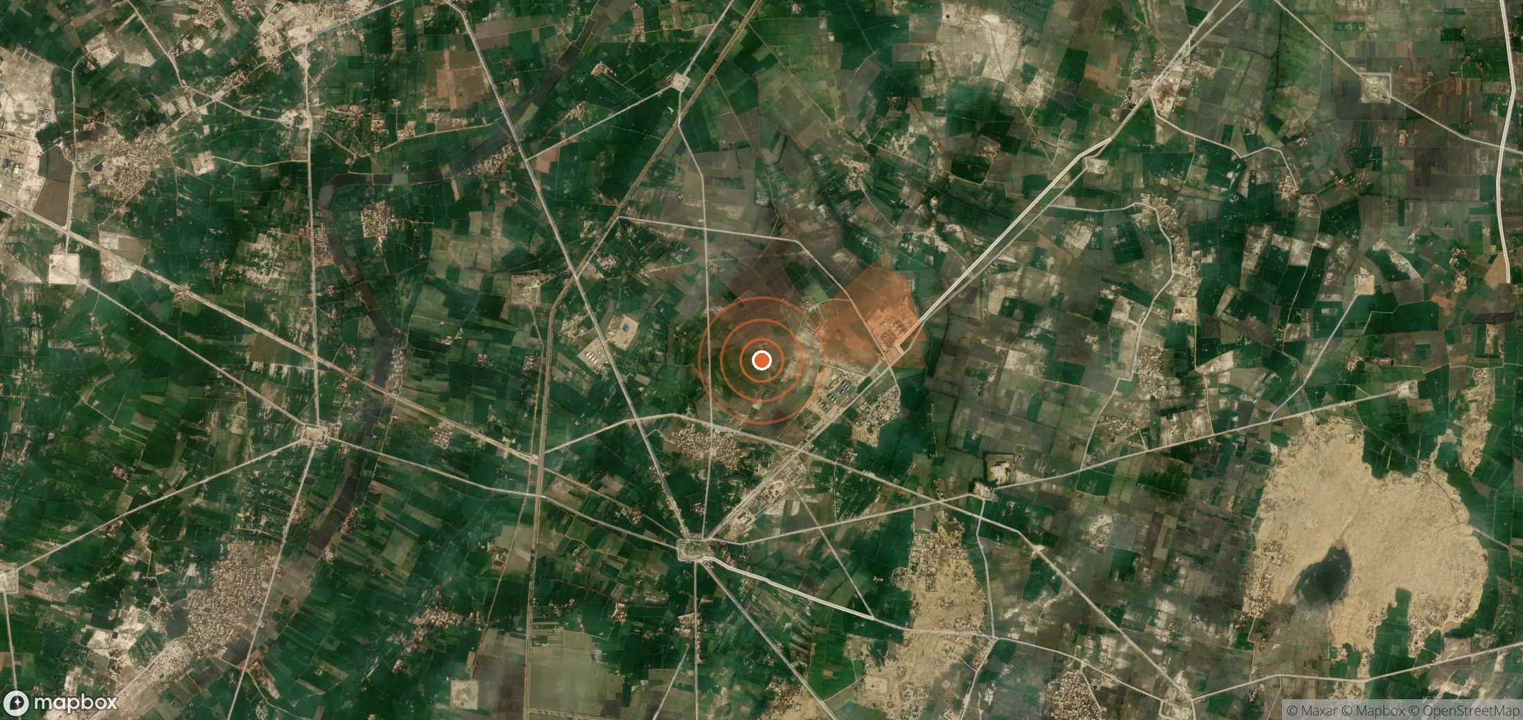 Satellite map of methane plume locations in Pakistan