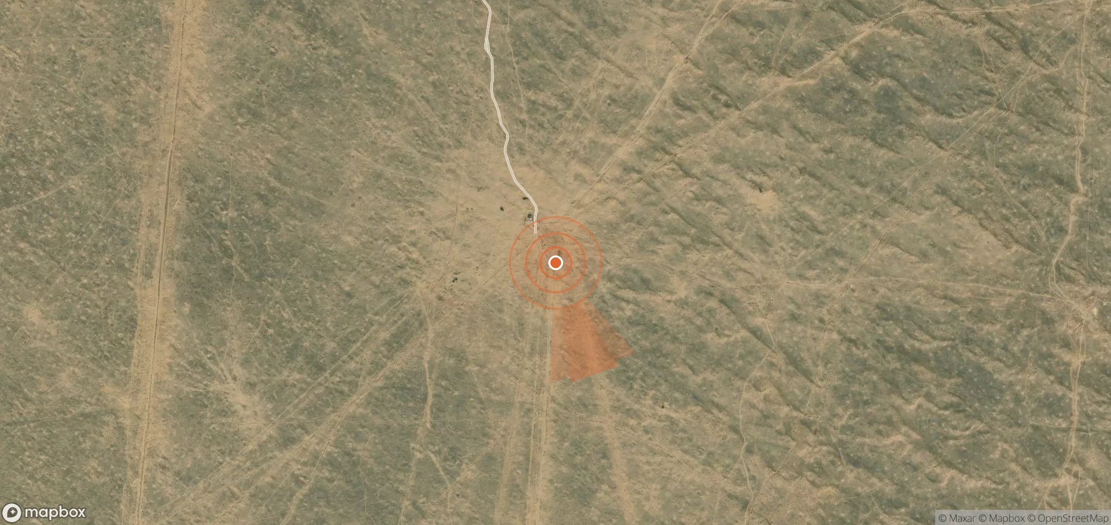 Mapa satelital de plumas de metano en Turkmenistán