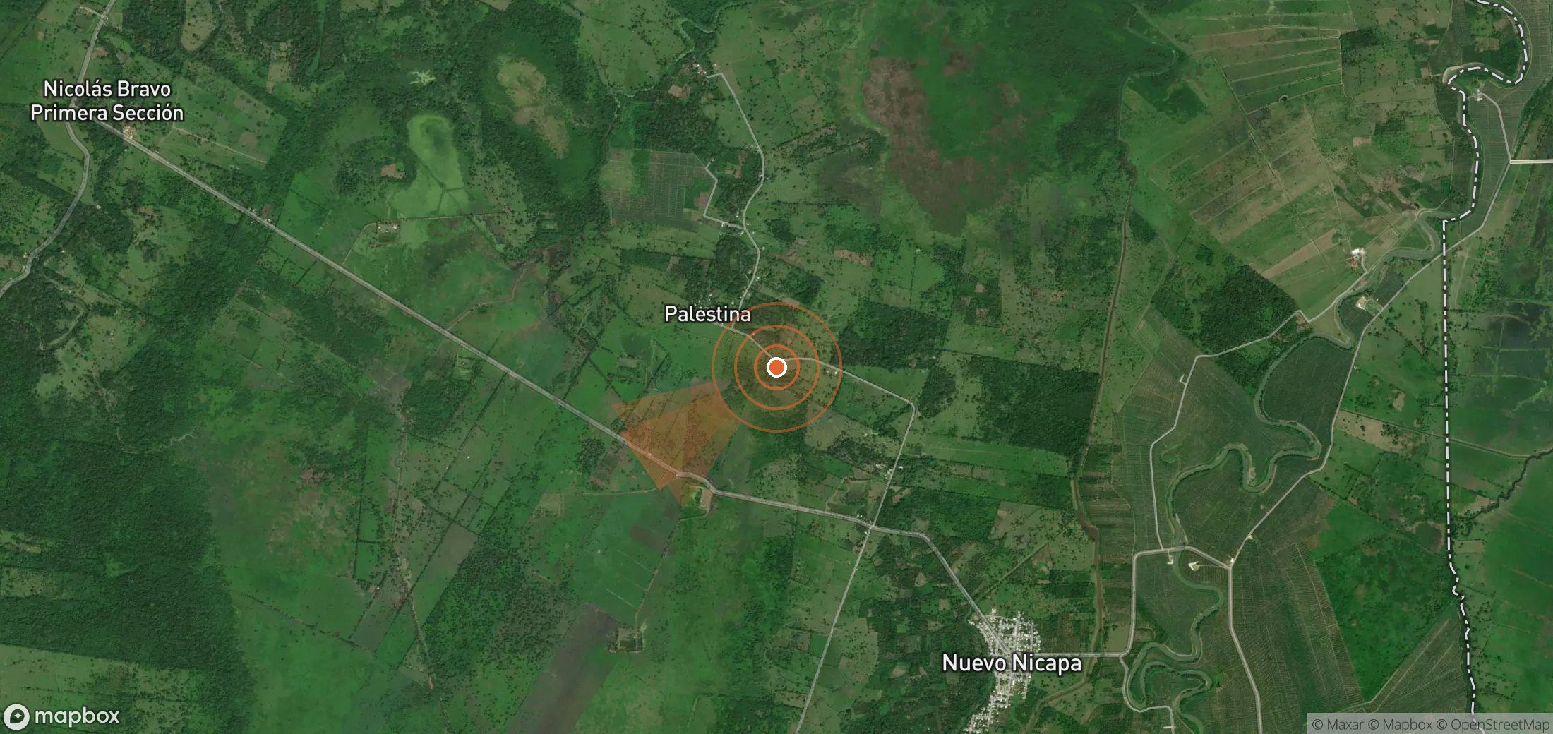 Satellite map of methane plume locations in Mexico