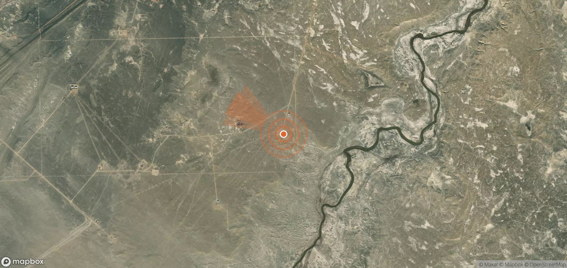 Satellite map of methane plume locations in China