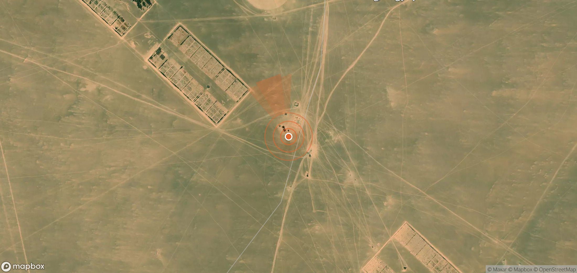 Satellite map of methane plume locations in Libya