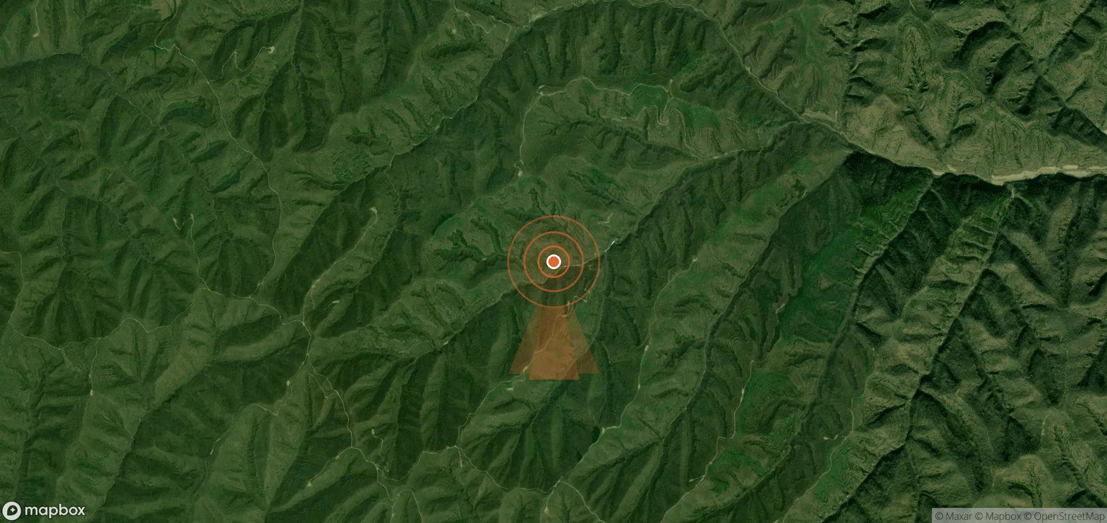 Satellite map of methane plume locations in China
