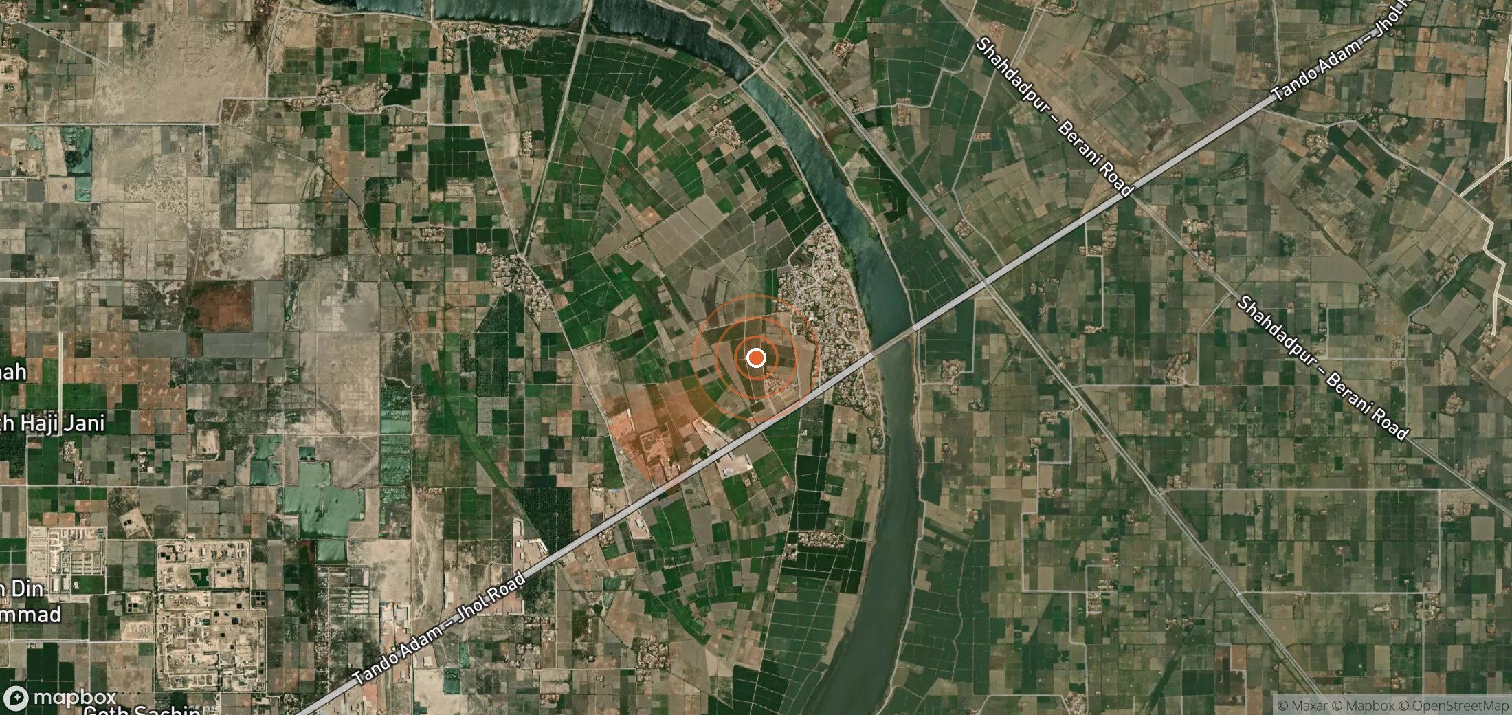 Satellite map of methane plume locations in Pakistan