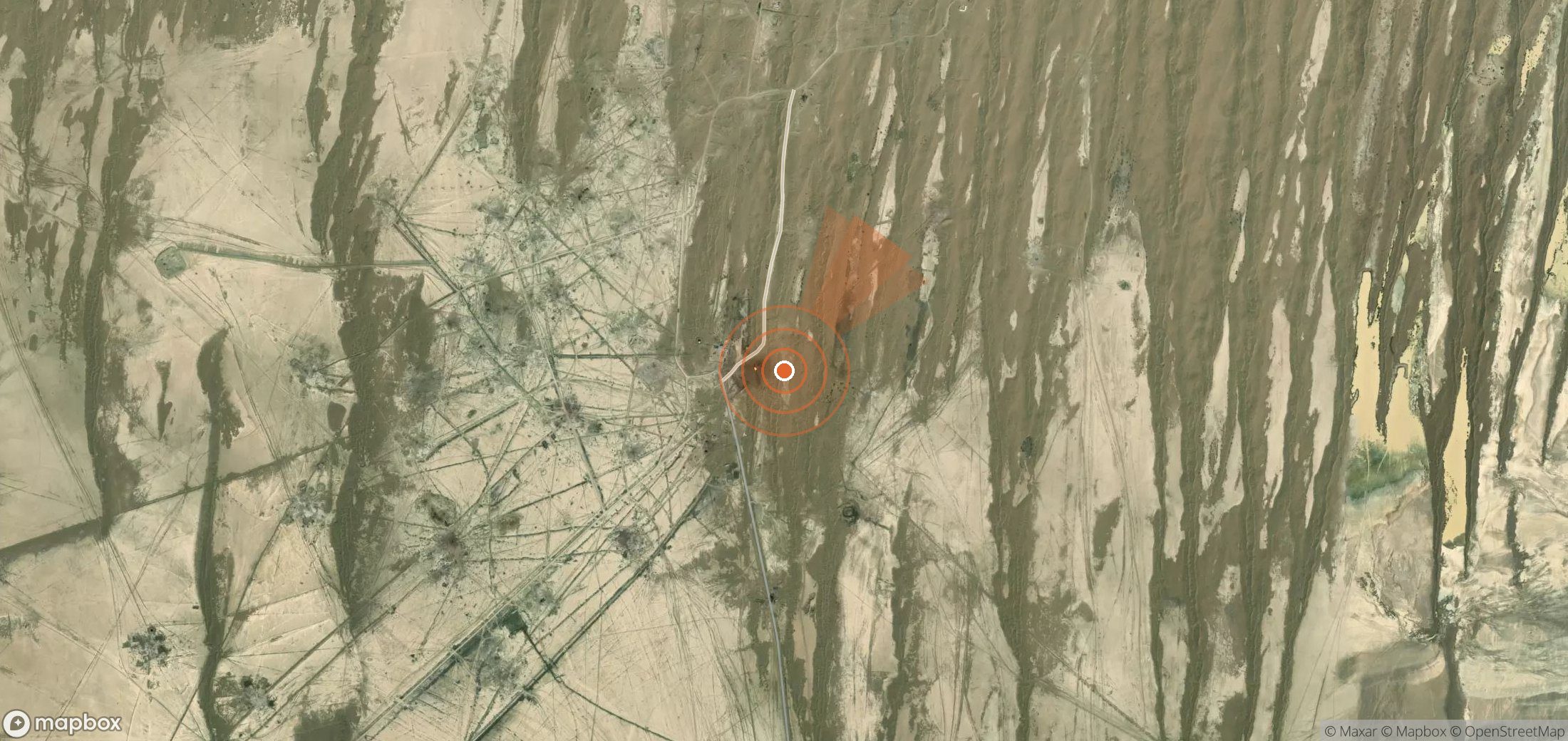 Mapa satelital de plumas de metano en Turkmenistán