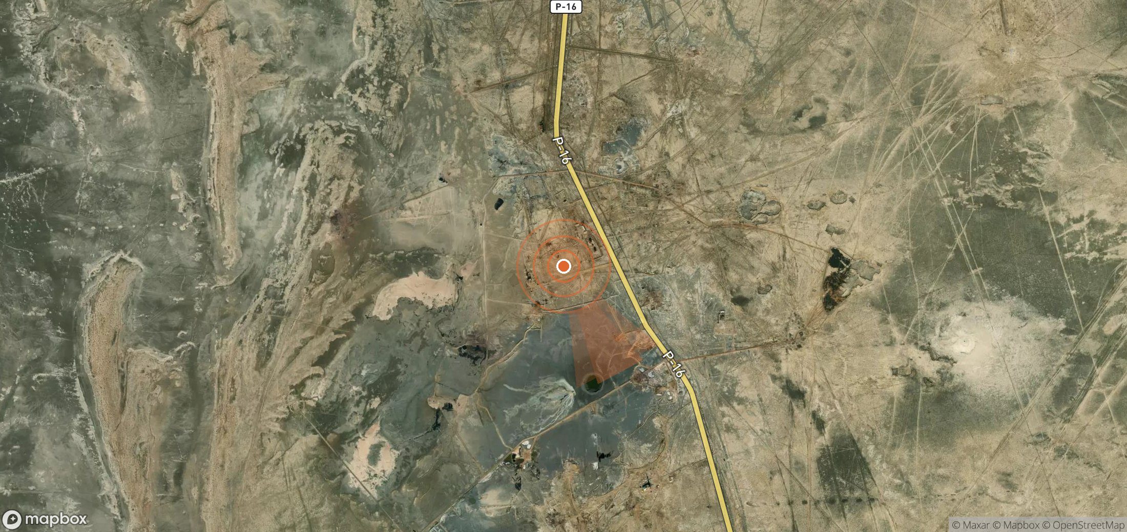 Satellite map of methane plume locations in Turkmenistan