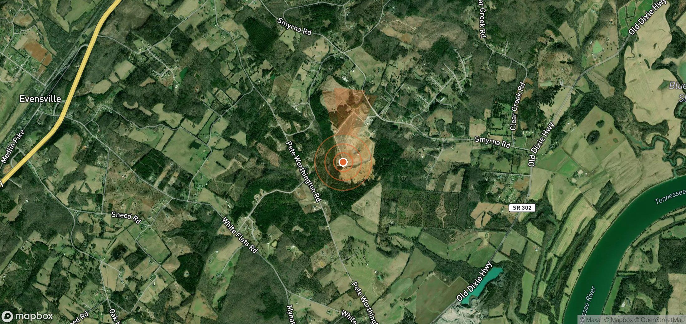 Satellite map of methane plume locations in United States