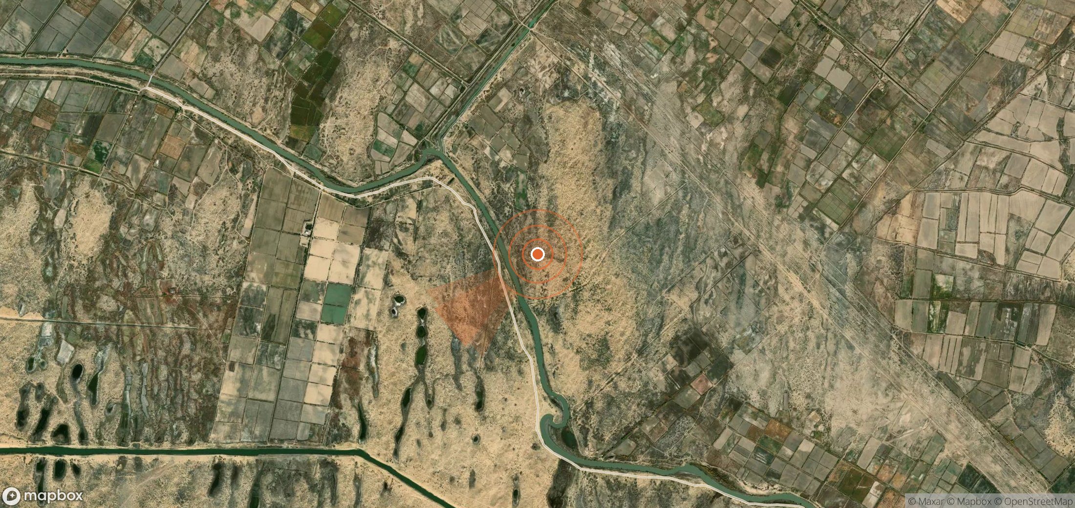 Satellite map of methane plume locations in Turkmenistan