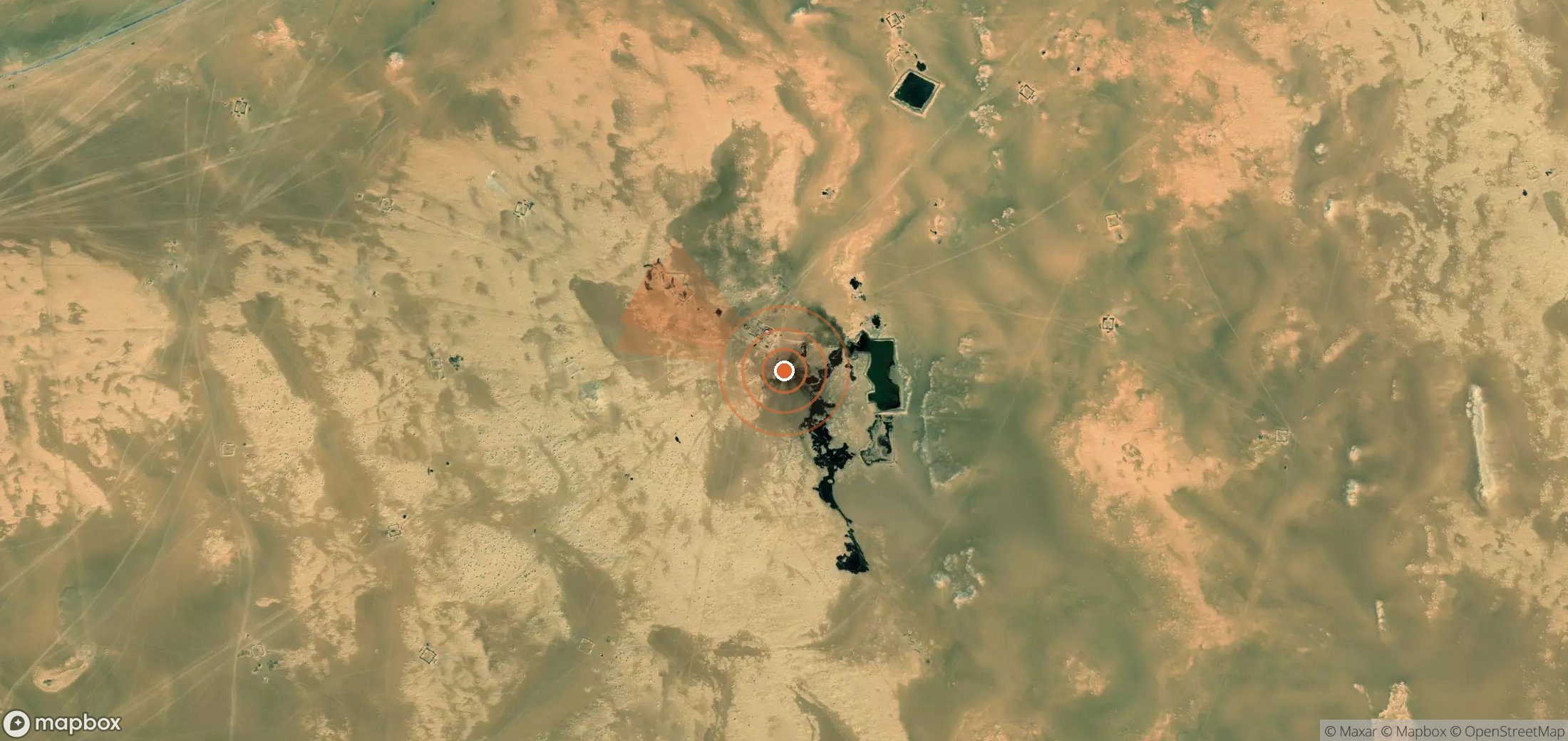 Mapa satelital de plumas de metano en Libia