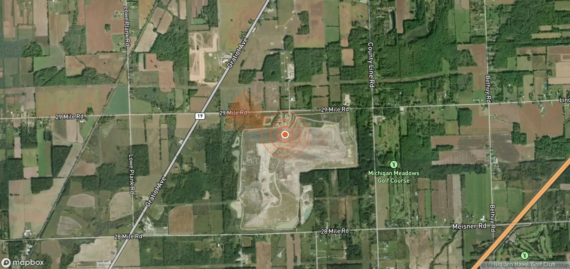 Satellite map of methane plume locations in United States